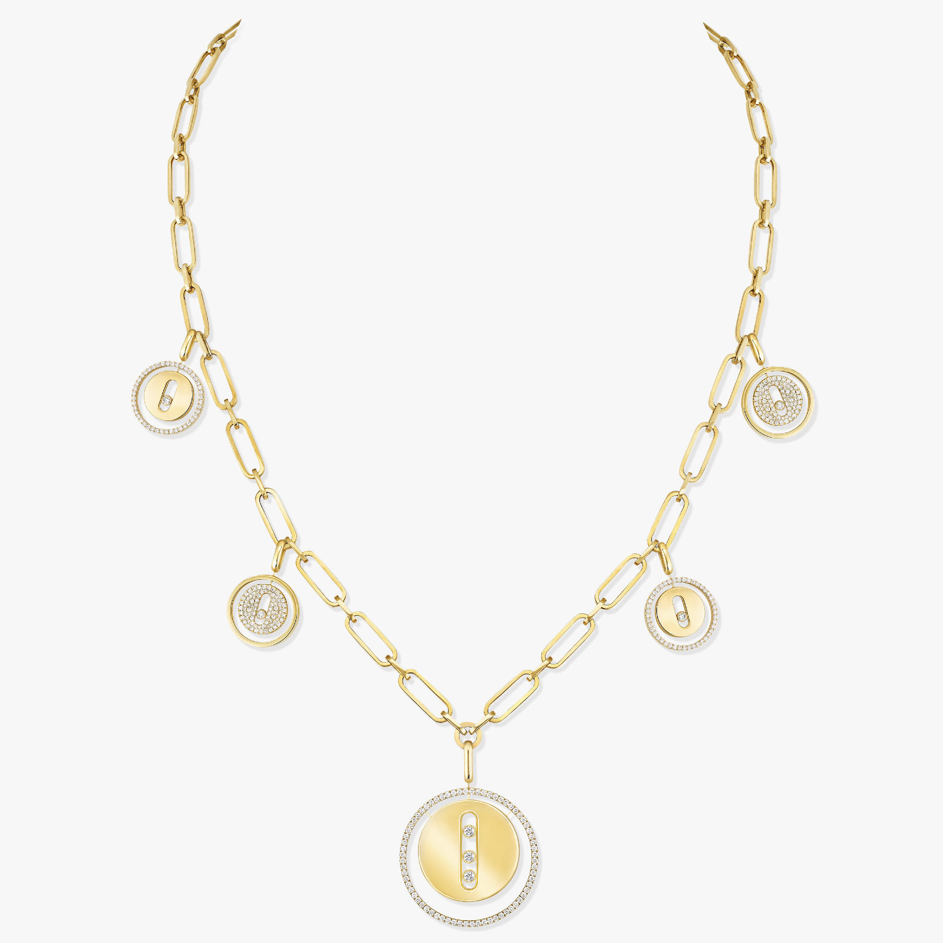 Necklace For Her Yellow Gold Diamond Lucky Move Charms 11728-YG