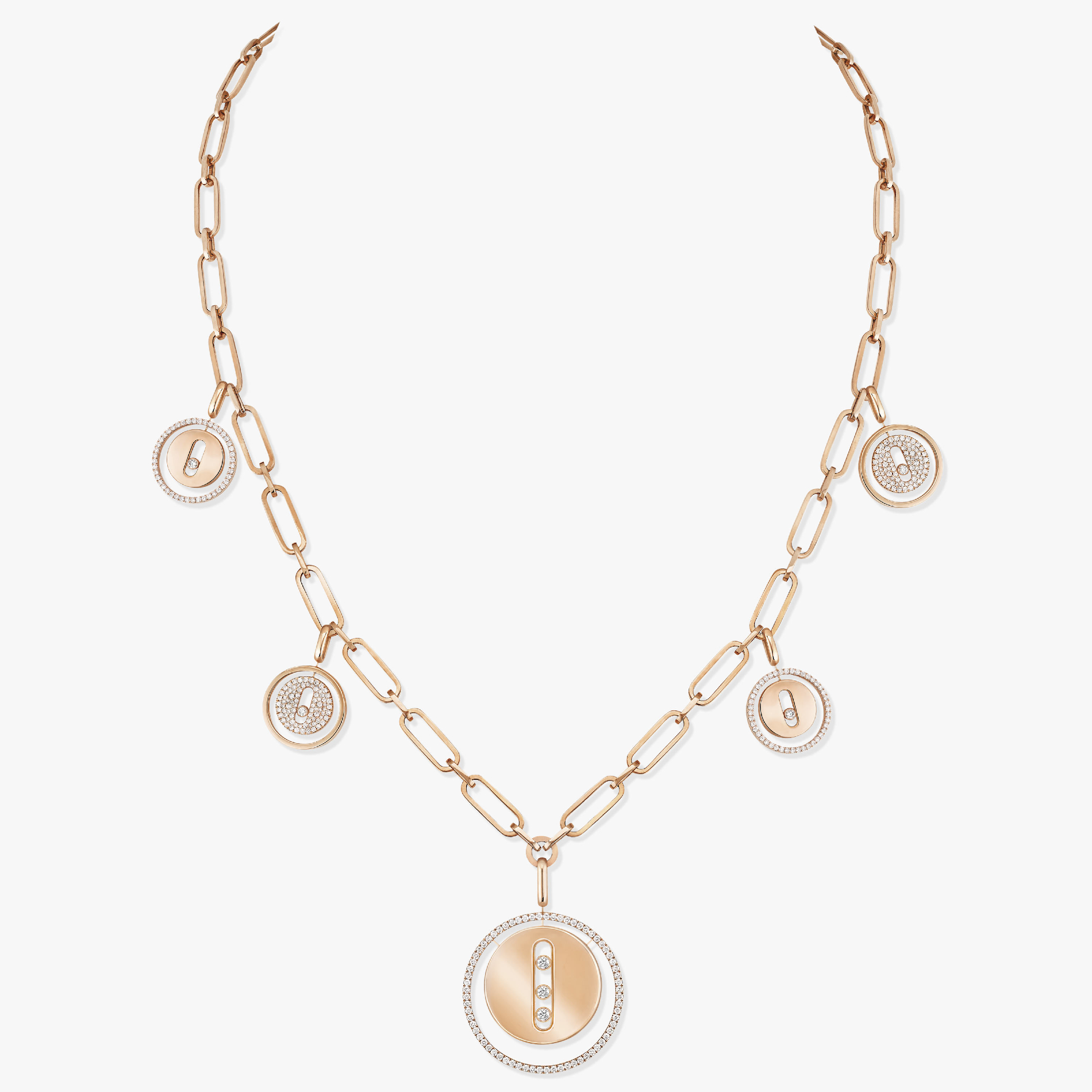 Lucky Move Charms Pink Gold For Her Diamond Necklace 11728-PG