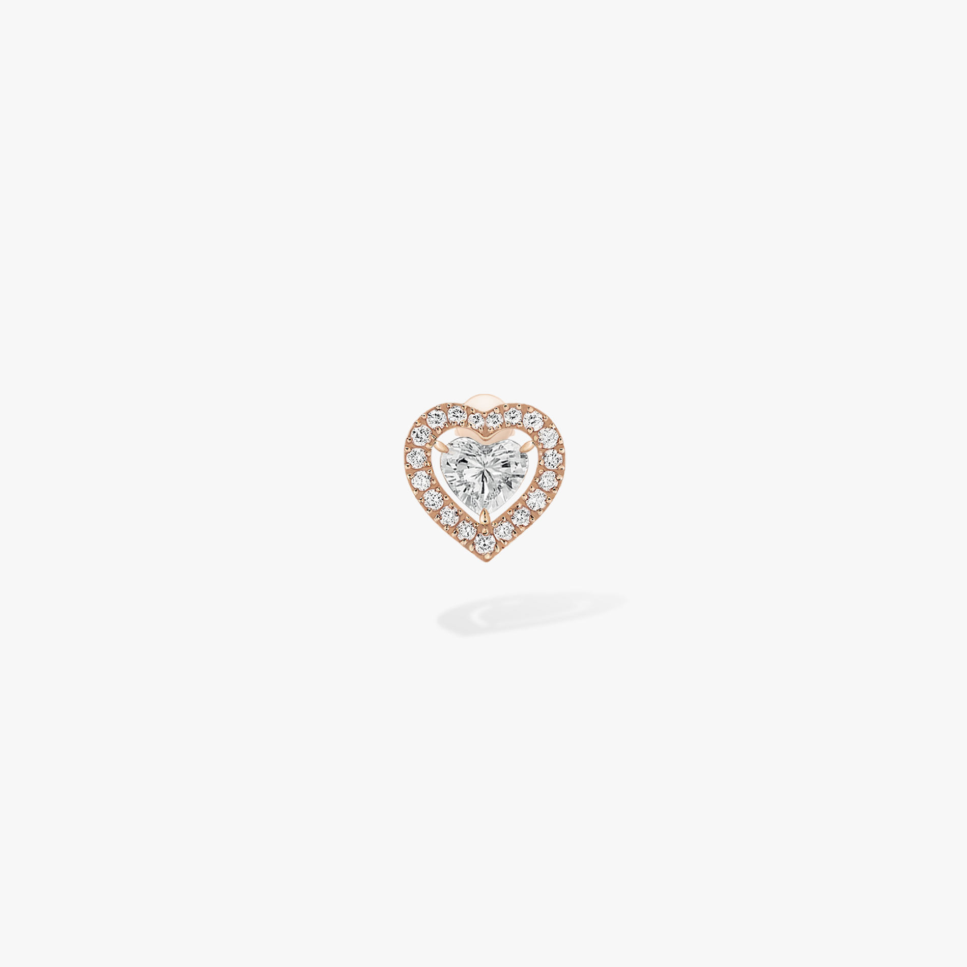 Pendiente Mujer Oro rosa Diamante Pendiente de botón de corazón de 0,15 ct Joy 11562-PG