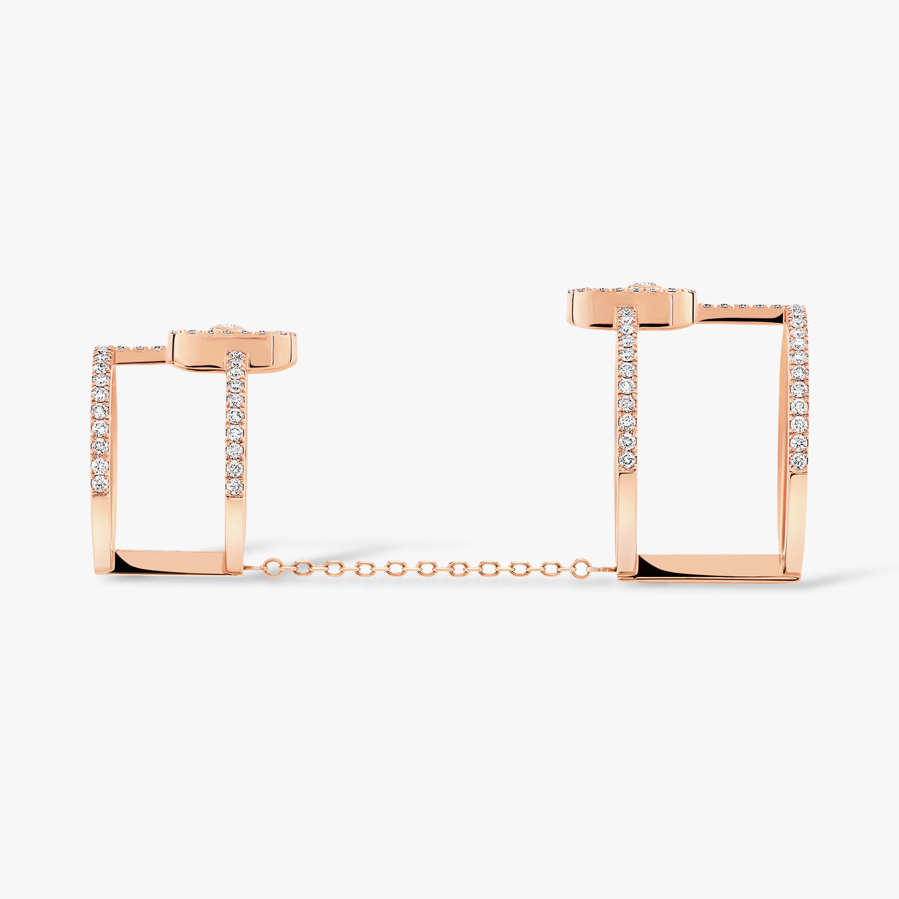 Ring For Her Pink Gold Diamond Move Uno Double 12857-PG