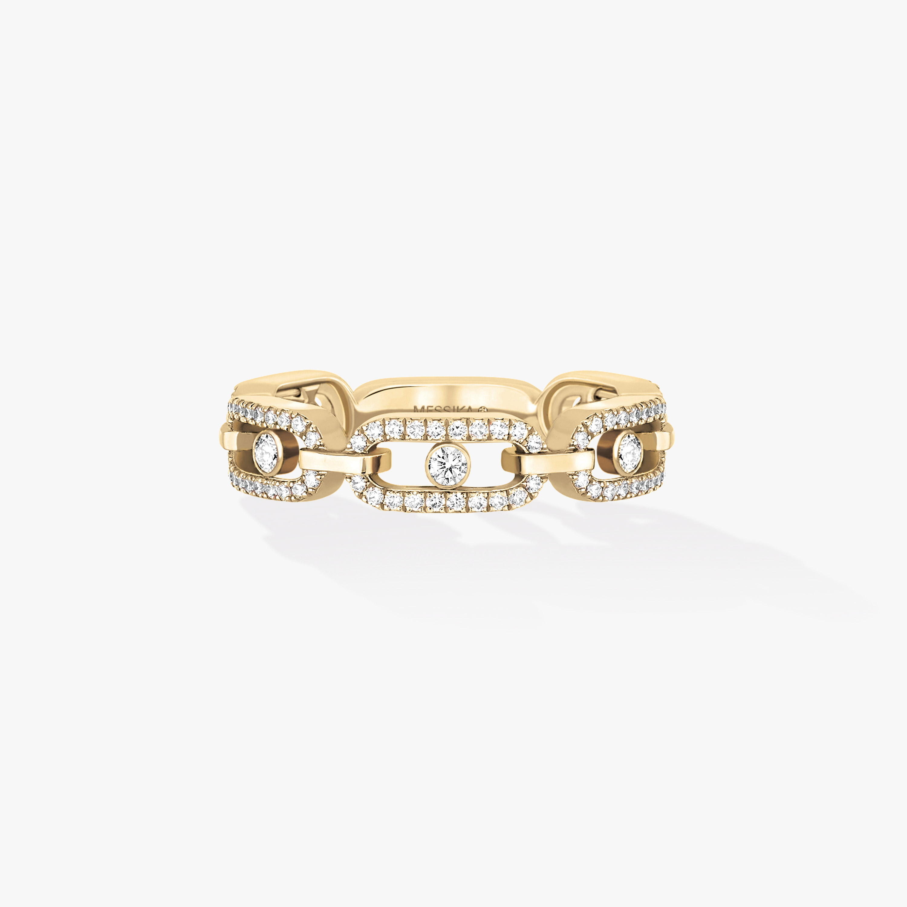 Move Link Multi Pavé Yellow Gold For Her Diamond Ring 12012-YG