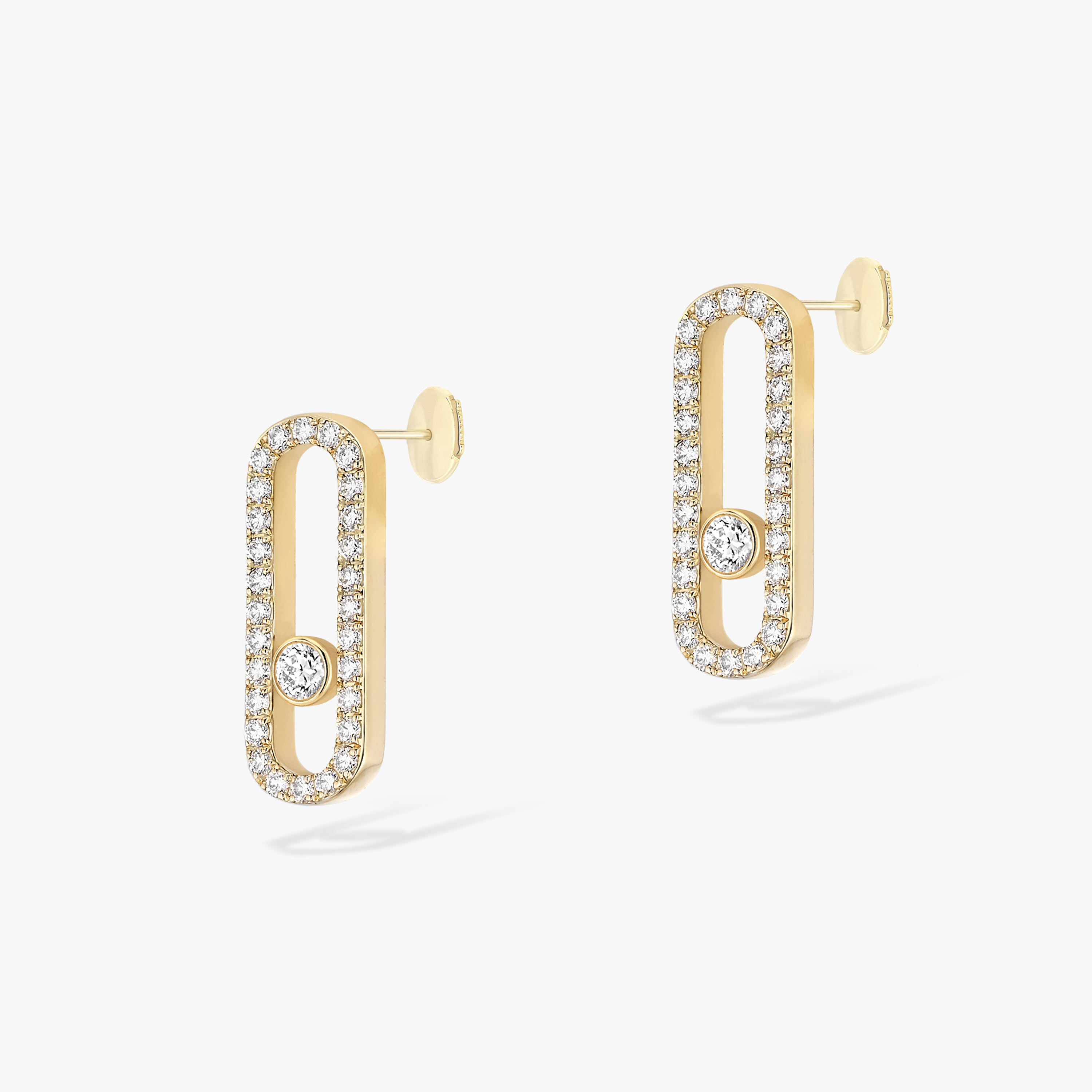 Boucles d'oreilles Femme Or Jaune Diamant Move Uno Pavées 12183-YG