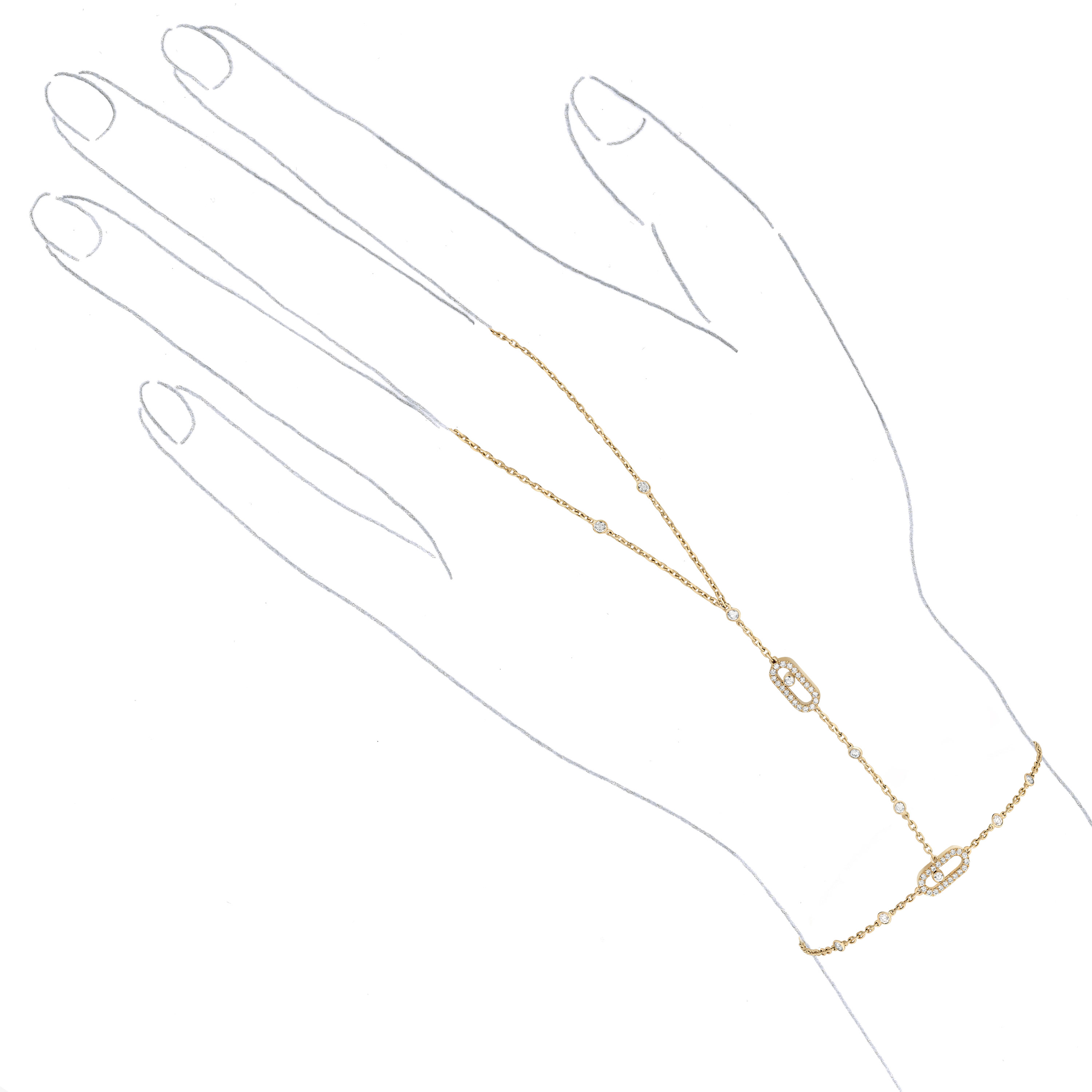 Move Uno Hand Bracelet Yellow Gold For Her Diamond Bracelet 12021-YG