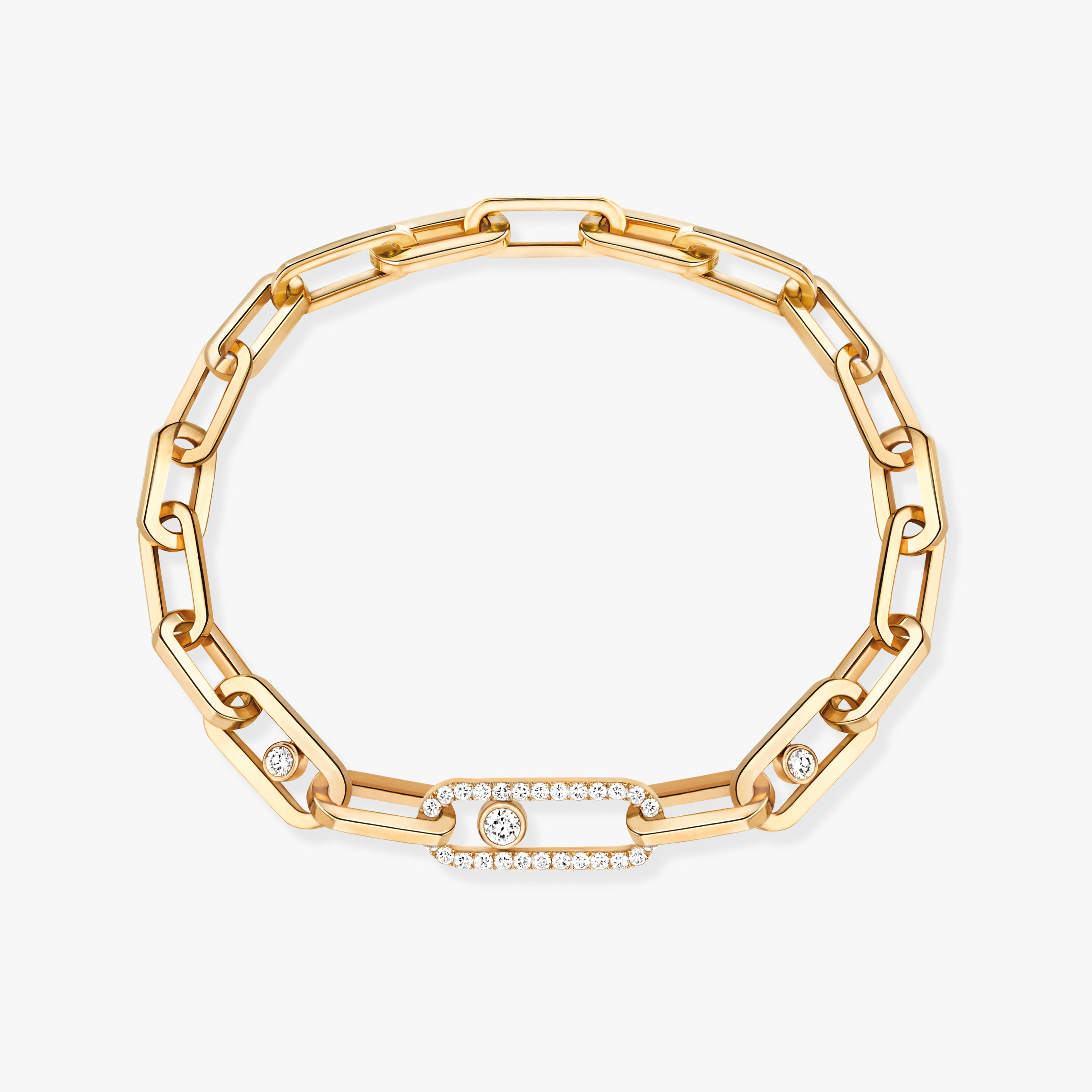Move Link Diamond Bracelet in Yellow Gold | Messika 12576-YG