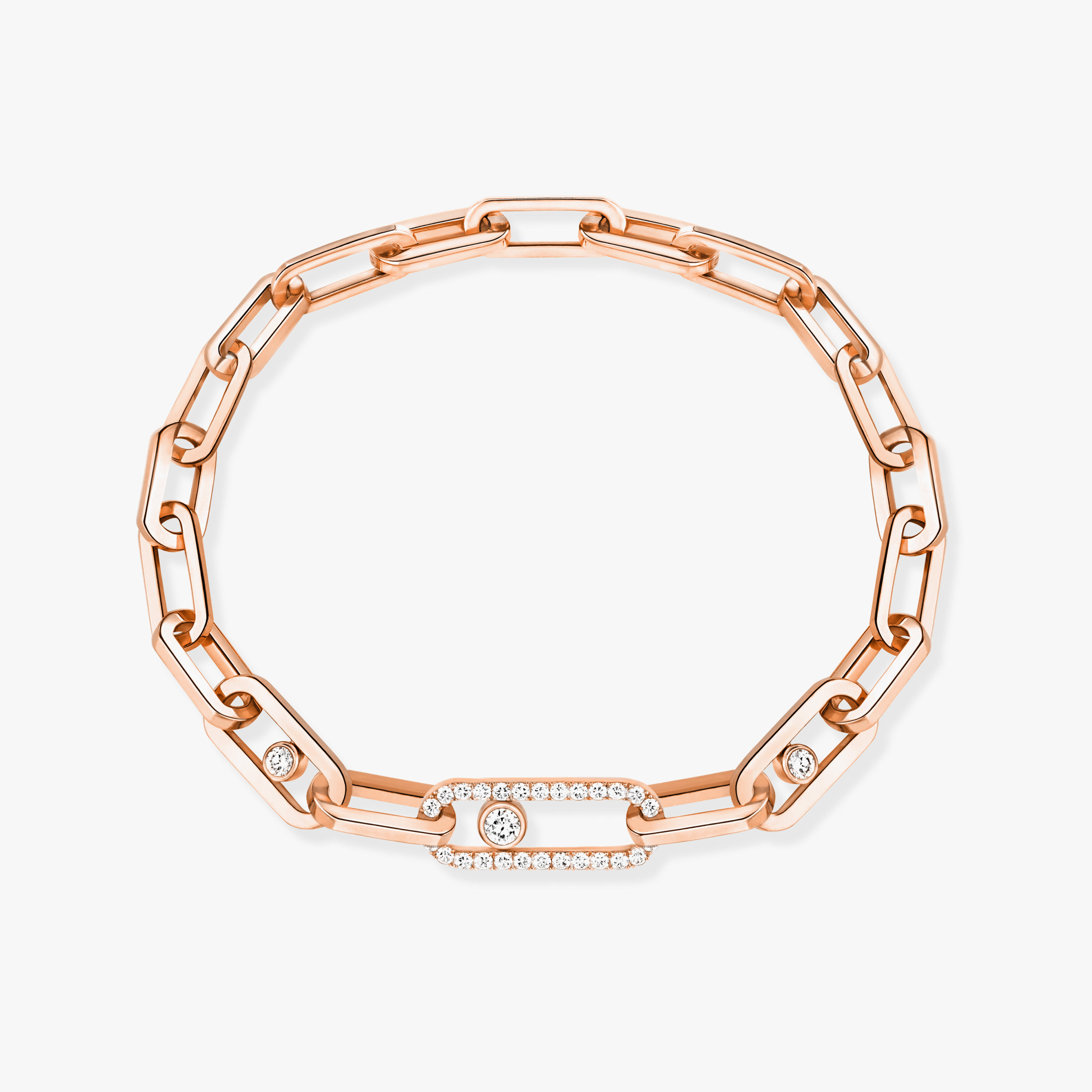 Professor Miru Akademy ロジウム　ブレスレット Move Link Diamond Bracelet in Pink Gold | Messika 12576-PG