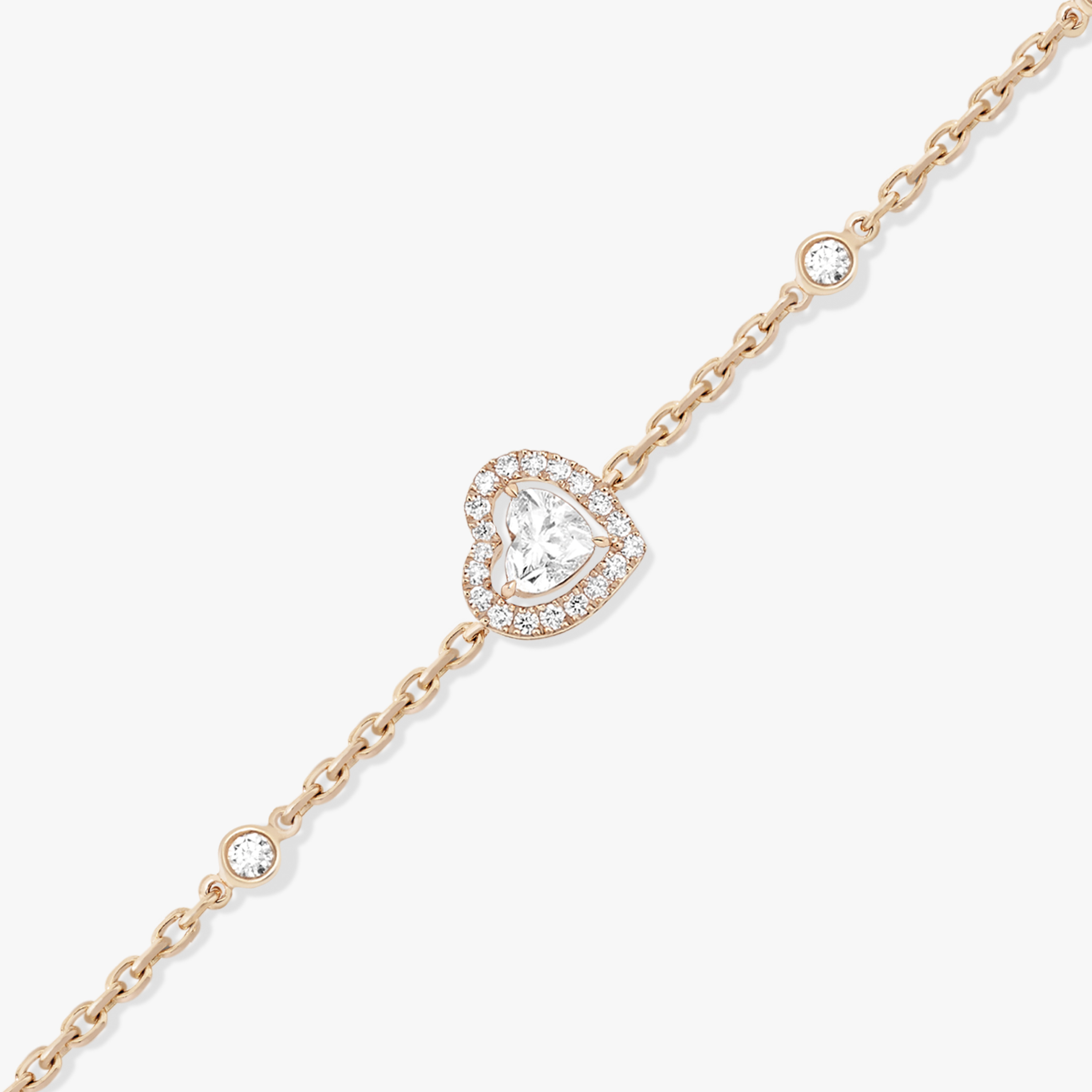 Bracelet For Her Pink Gold Diamond Joy Cœur 0.15 carat diamond 12069-PG