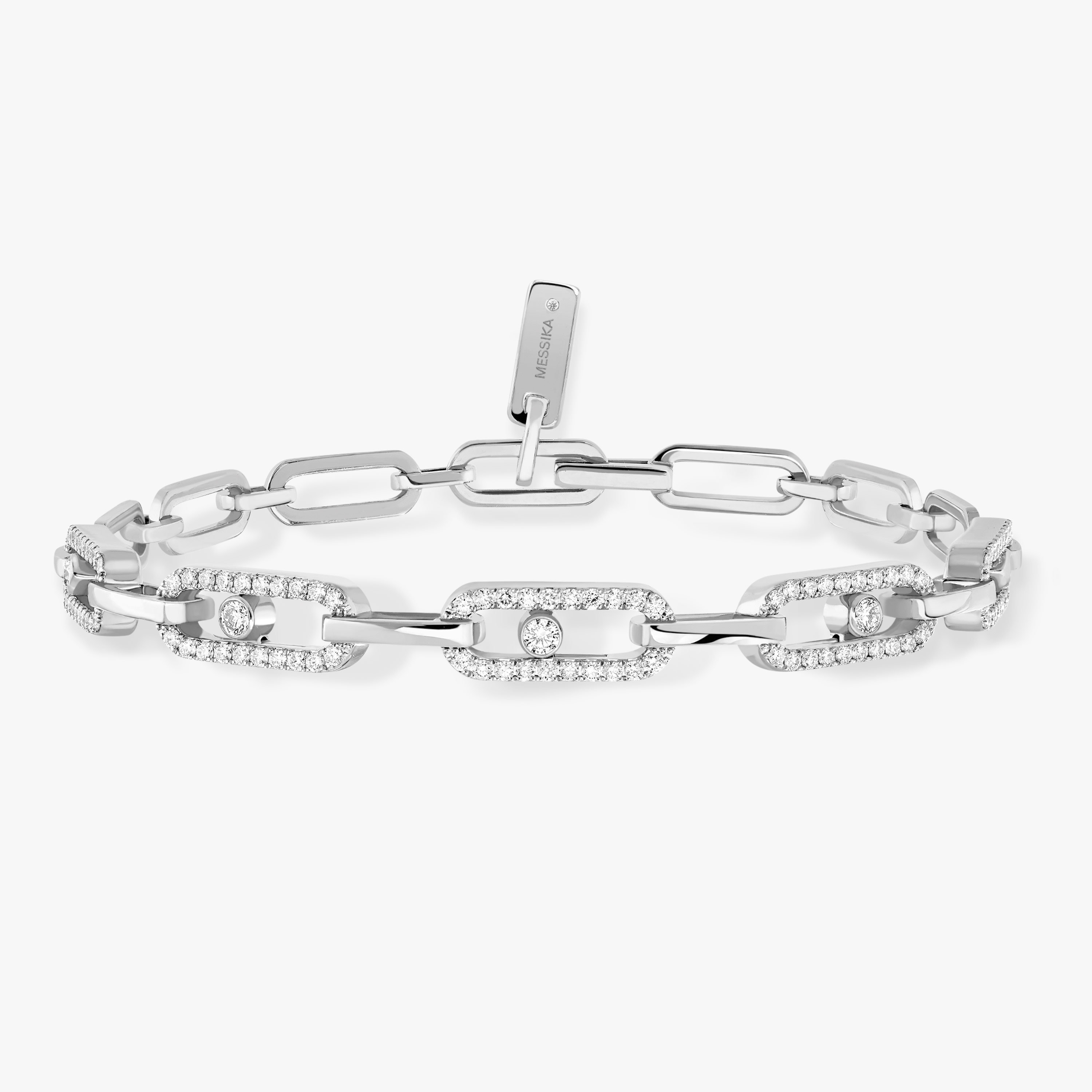 Pulsera Mujer Oro blanco Diamante Move Link Multi 12187-WG