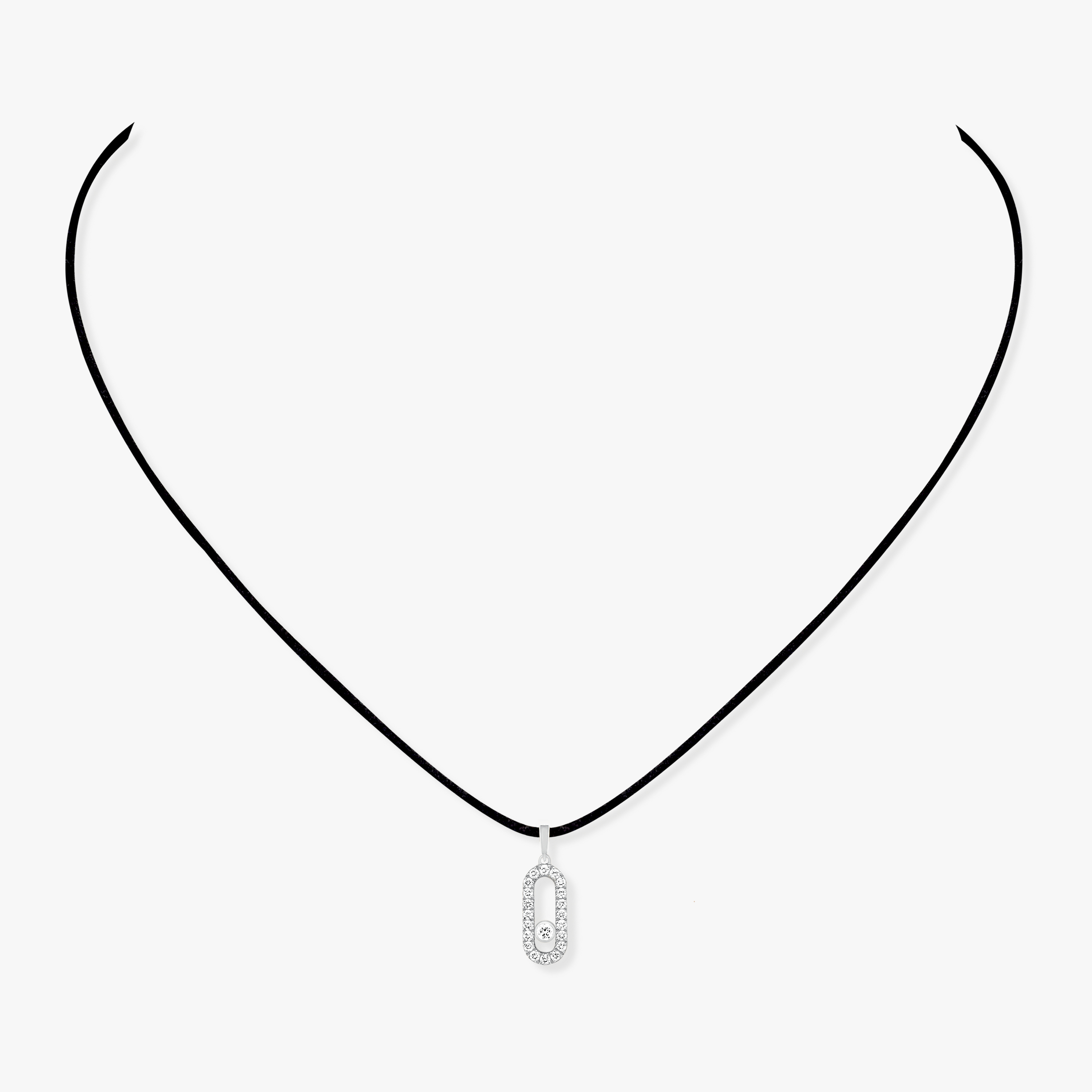 Necklace For Her White Gold Diamond Messika CARE(S) Pavé Necklace 12073-WG