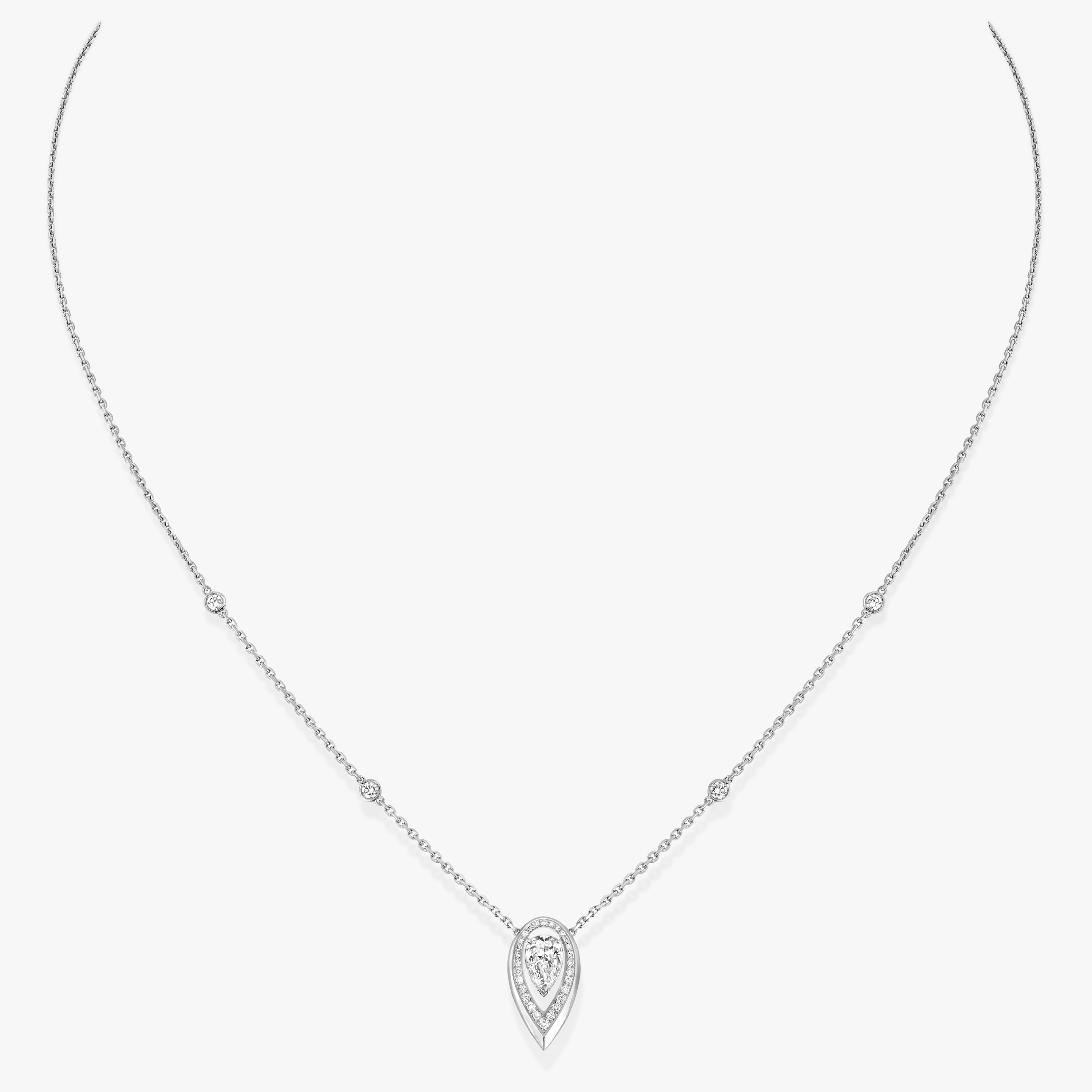 Necklace For Her White Gold Diamond Fiery 0.25ct 13239-WG