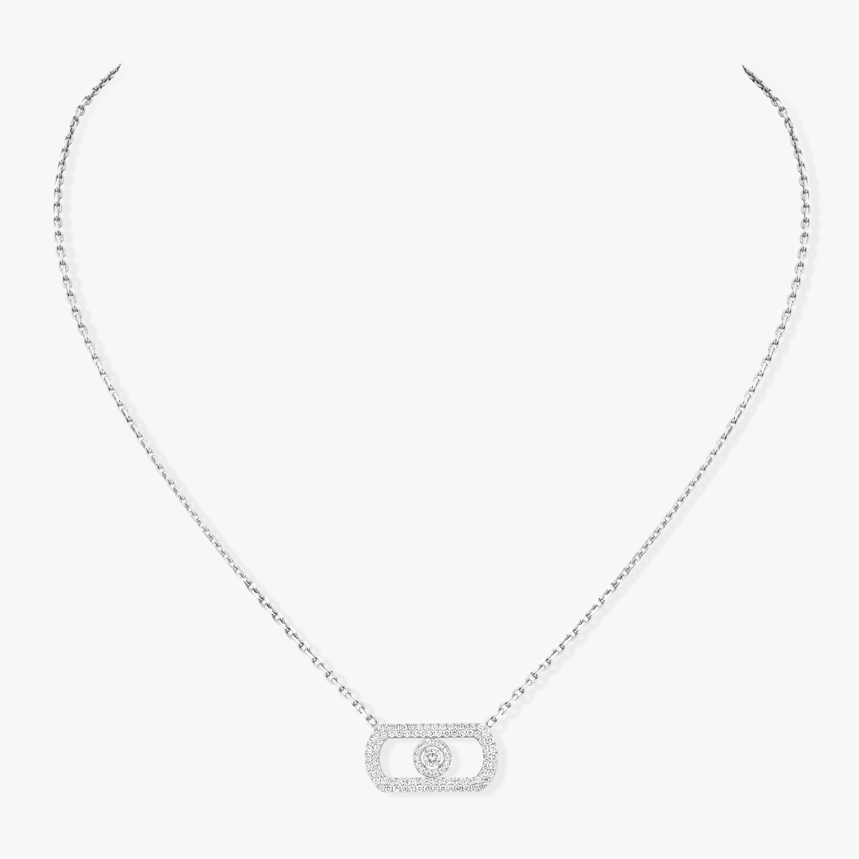 Collar Mujer Oro blanco Diamante So Move con Pavé 12945-WG