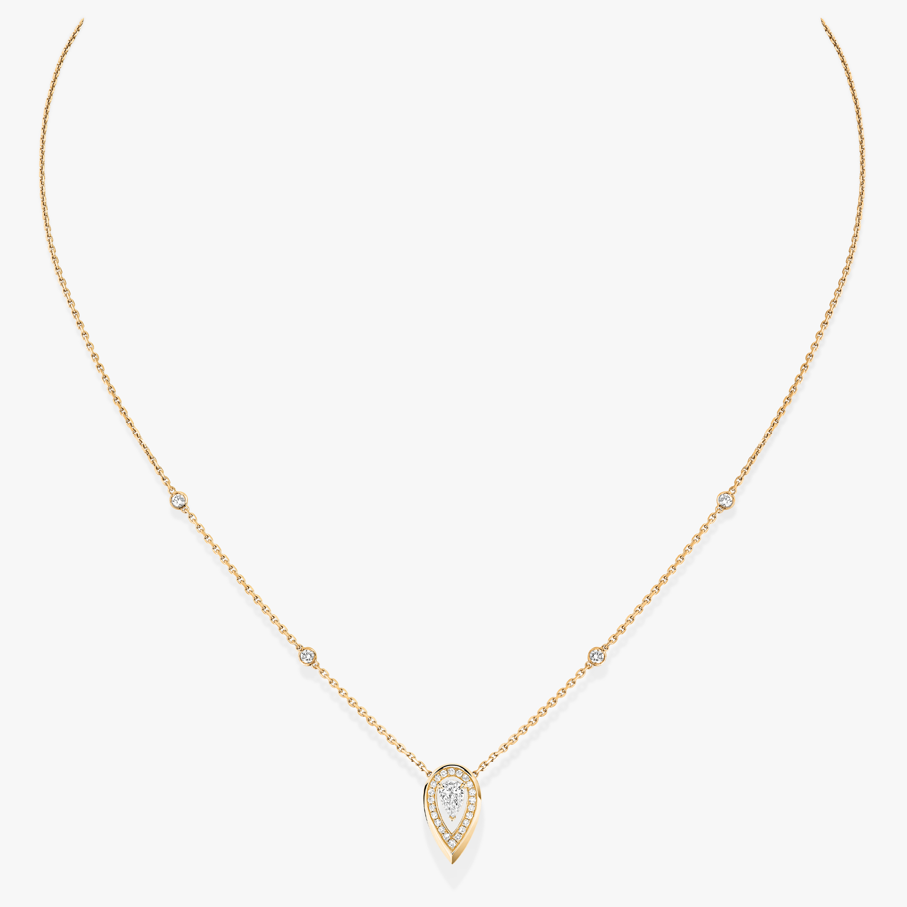 Fiery 0.10ct Yellow Gold For Her Diamond Necklace 12611-YG