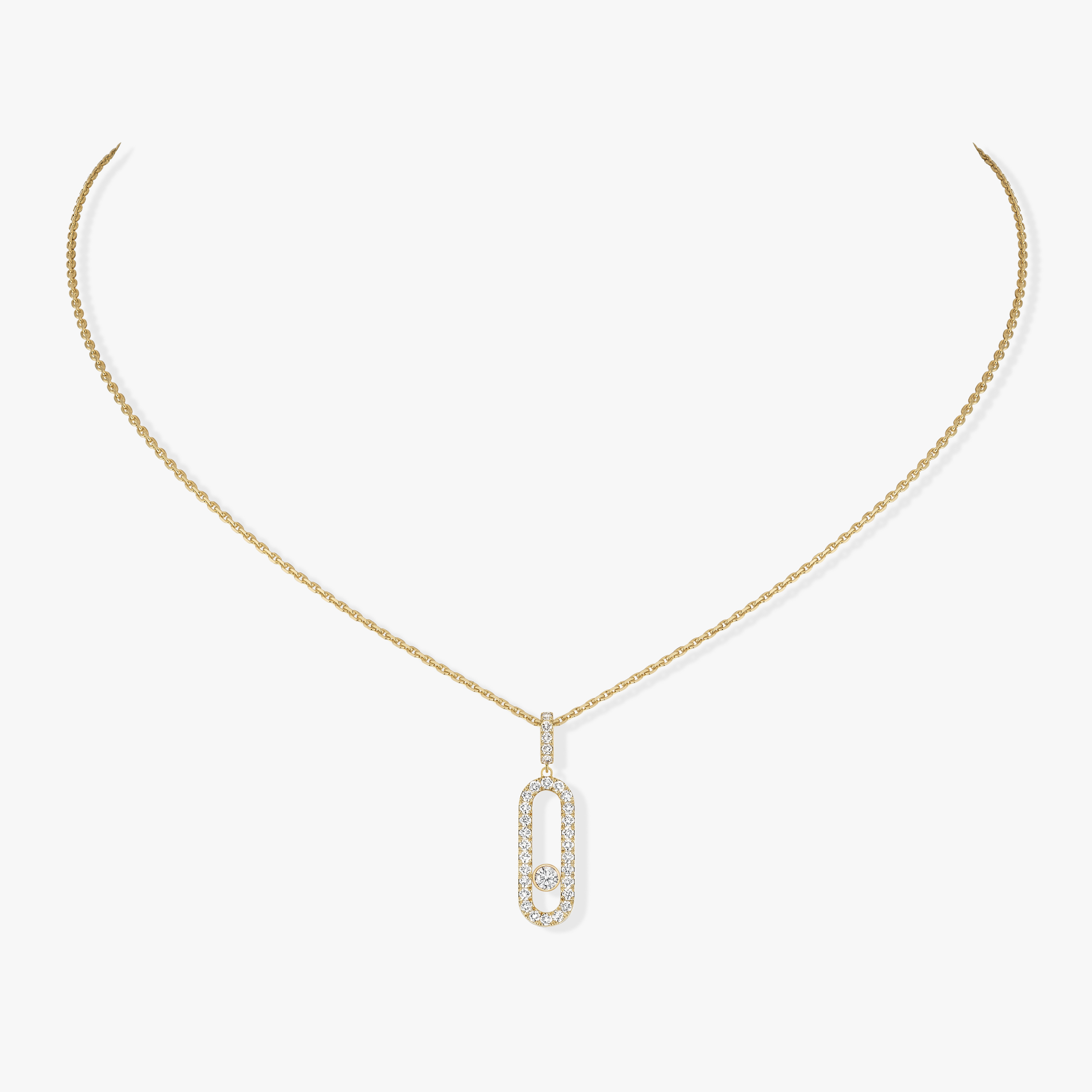 Move Uno LM Pavé Yellow Gold For Her Diamond Necklace 12058-YG