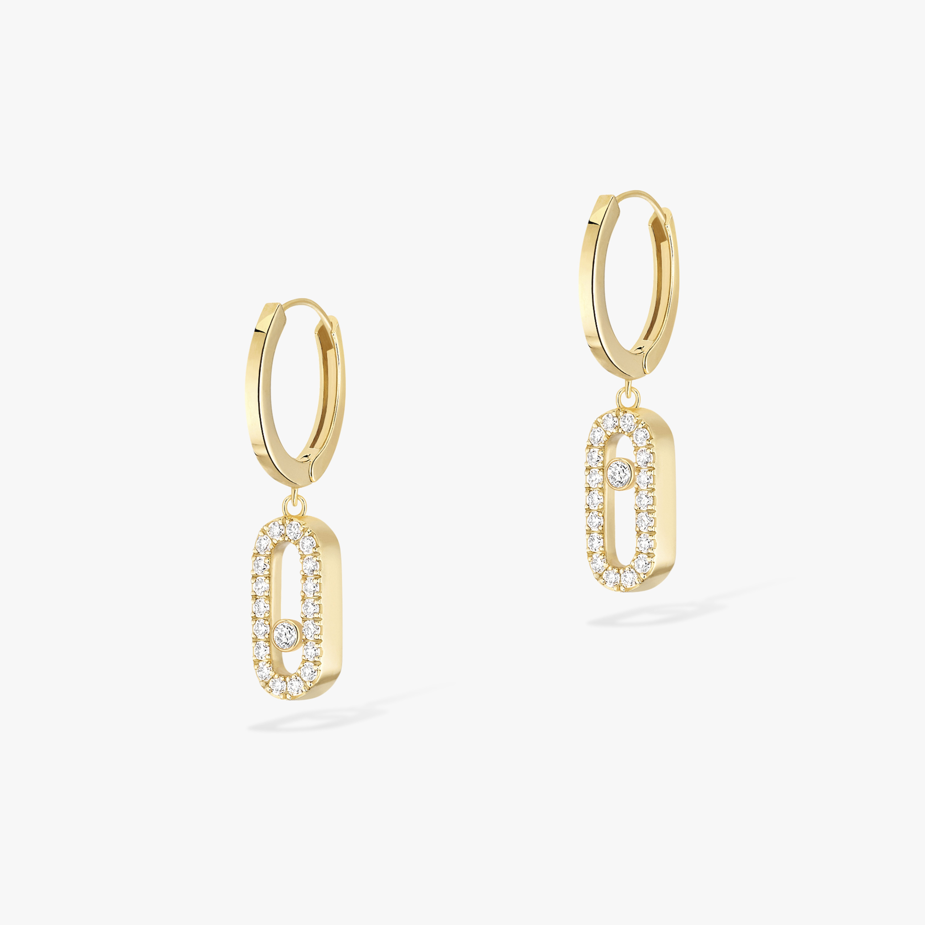 Move Uno Hoop Earrings Yellow Gold For Her Diamond Earrings 12037-YG