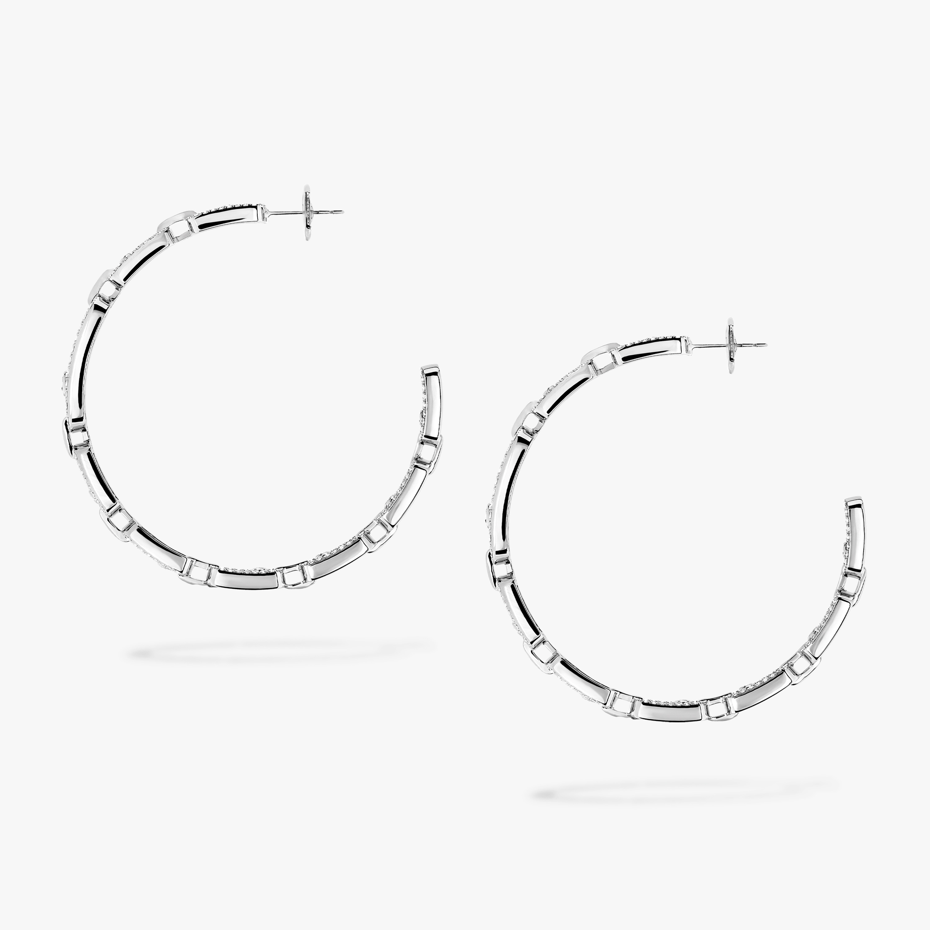 Move Link MM Hoop Earrings White Gold For Her Diamond Earrings 12362-WG