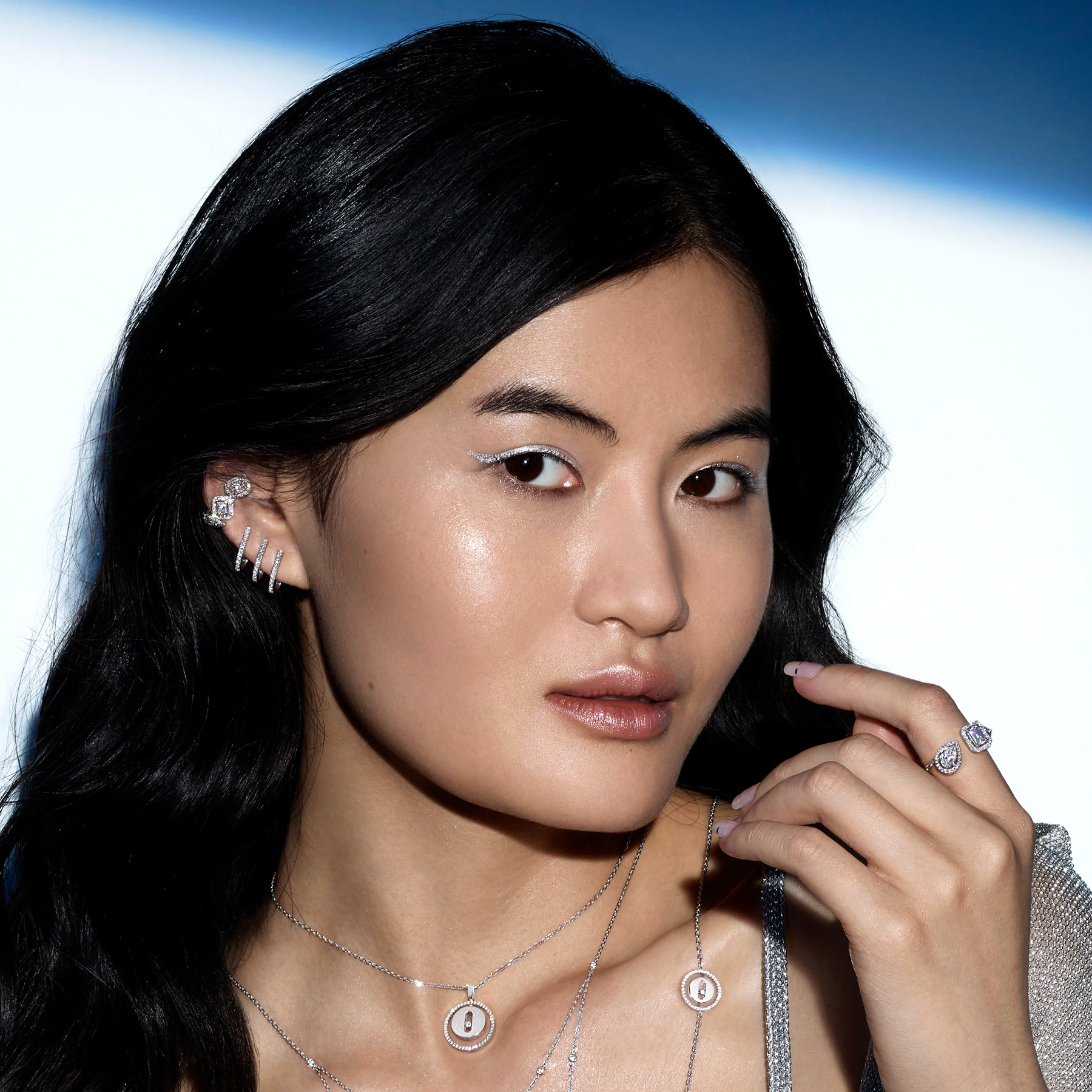 Multi-Créoles Gatsby White Gold For Her Diamond Earrings 06503-WG