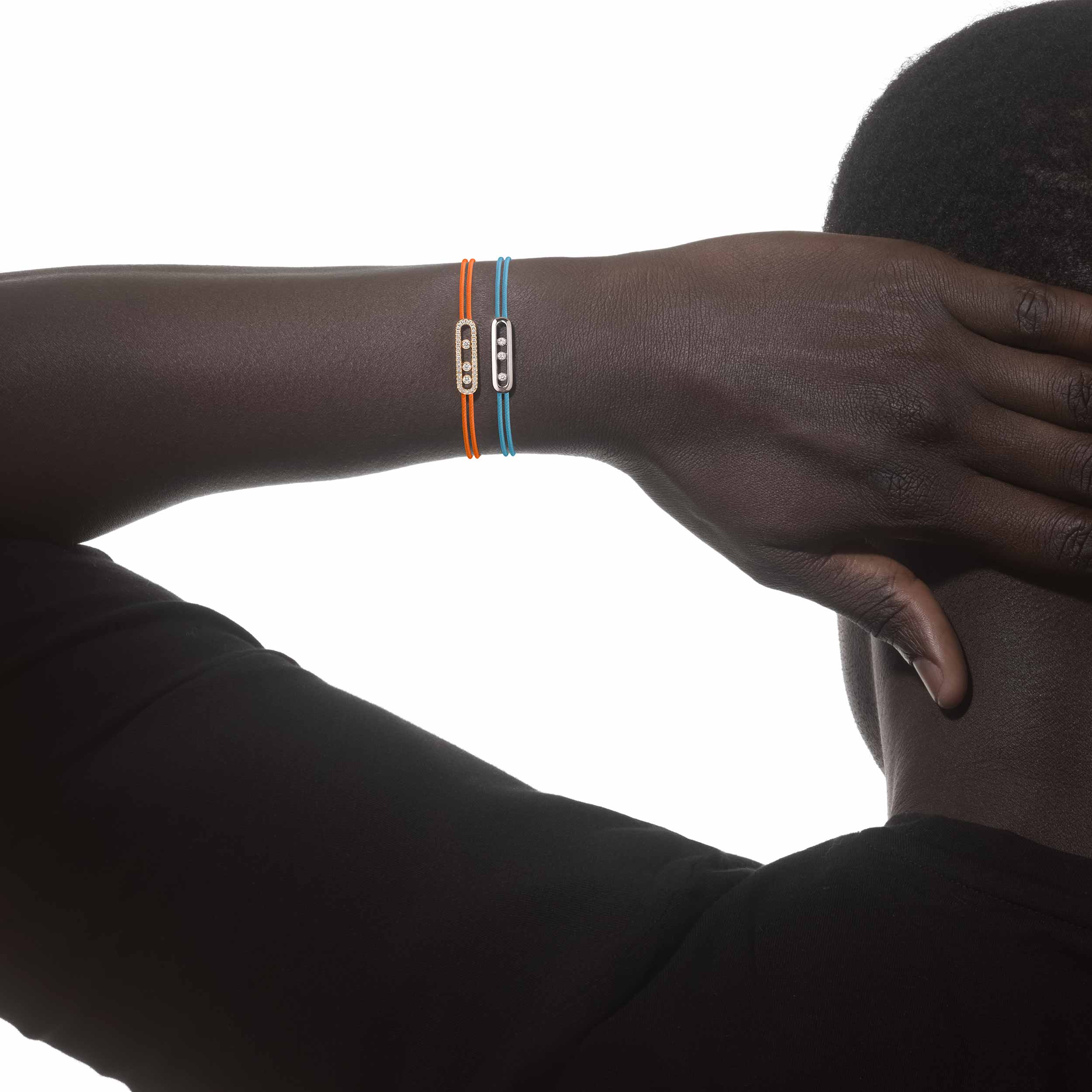 MESSIKA CARE(s) Diamond Pavé Orange Cord Bracelet in Yellow Gold