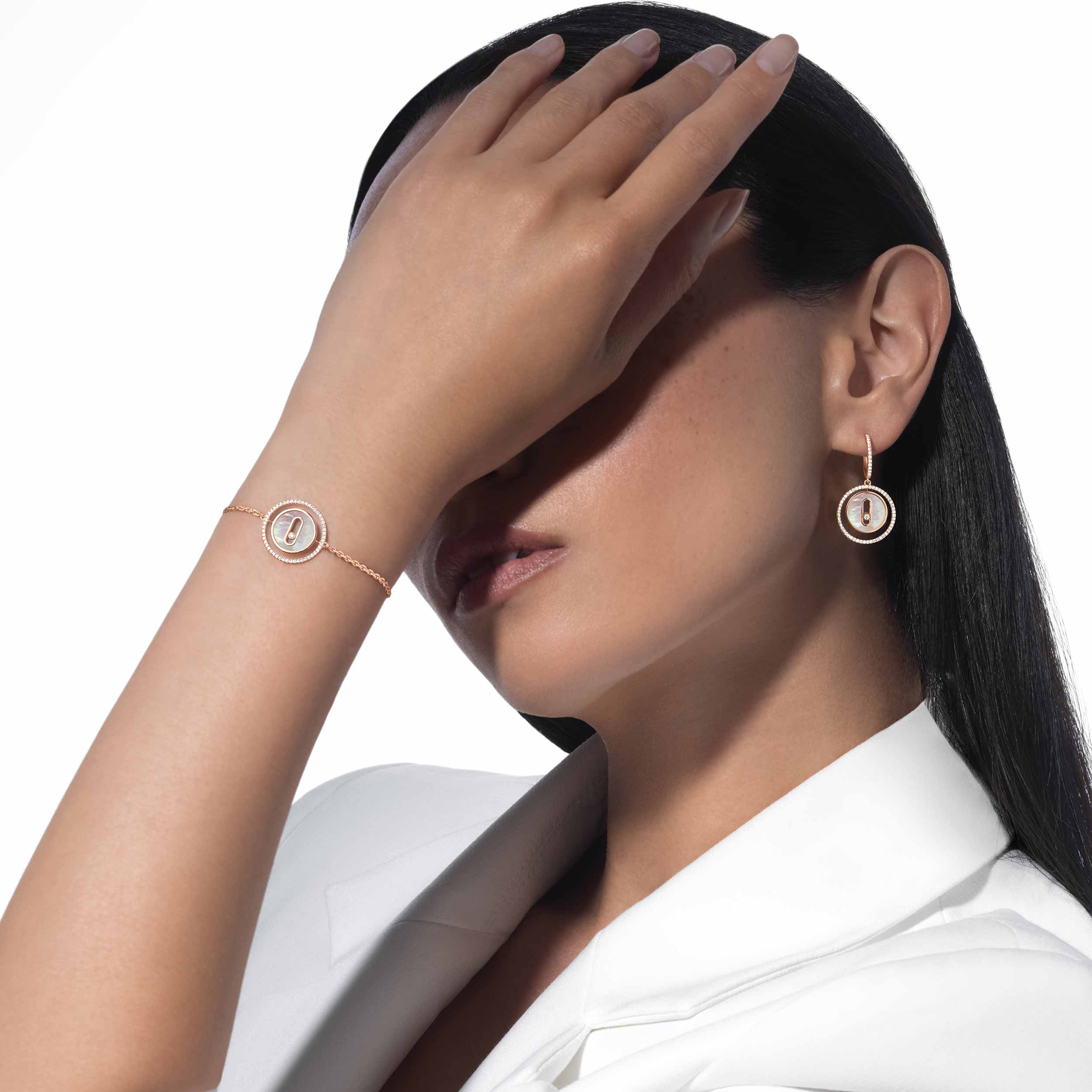 ラッキー ムーヴ》マザーオブパール ピンクゴールド ダイヤモンド