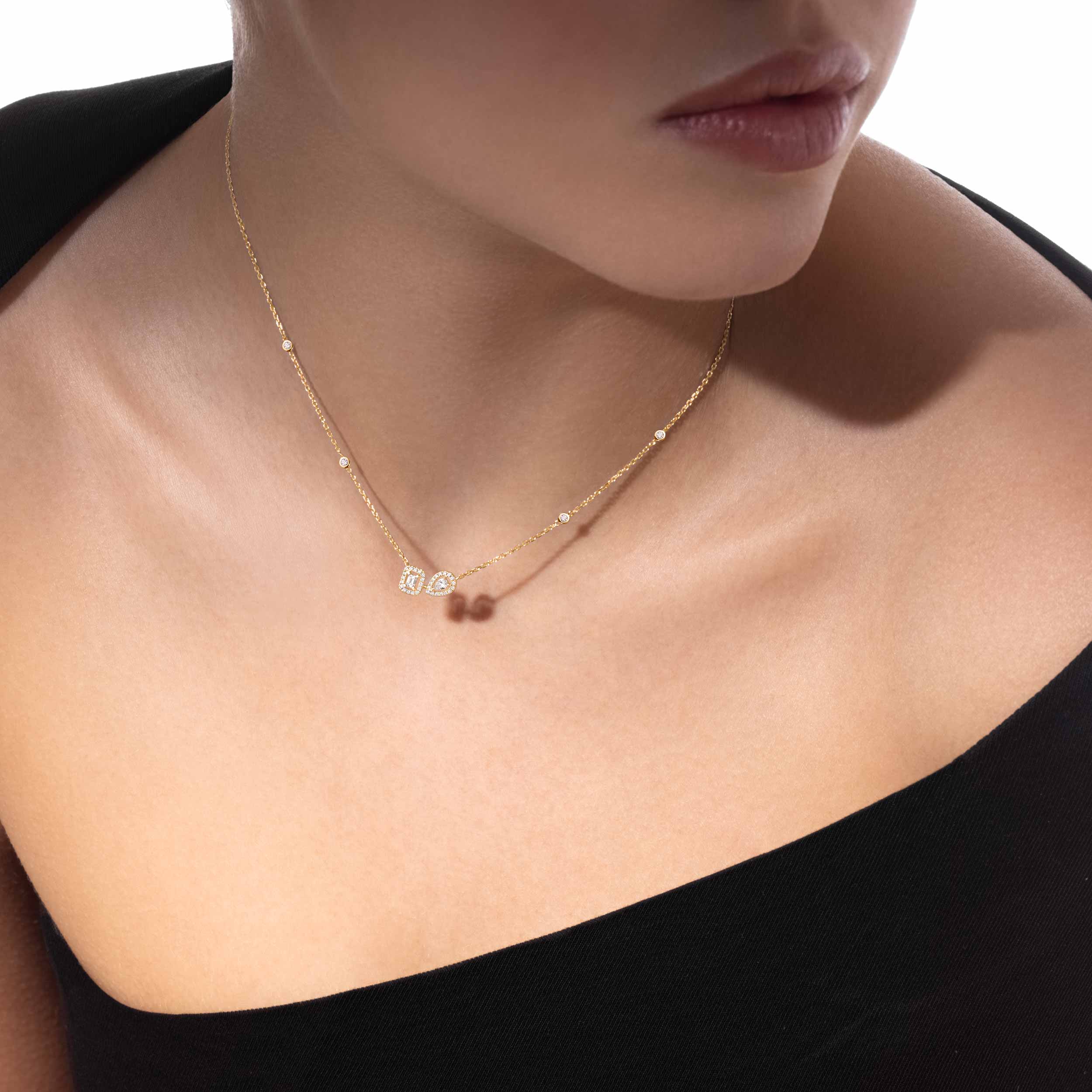 My Twin Diamond Necklace in Yellow Gold | Messika 14534-YG