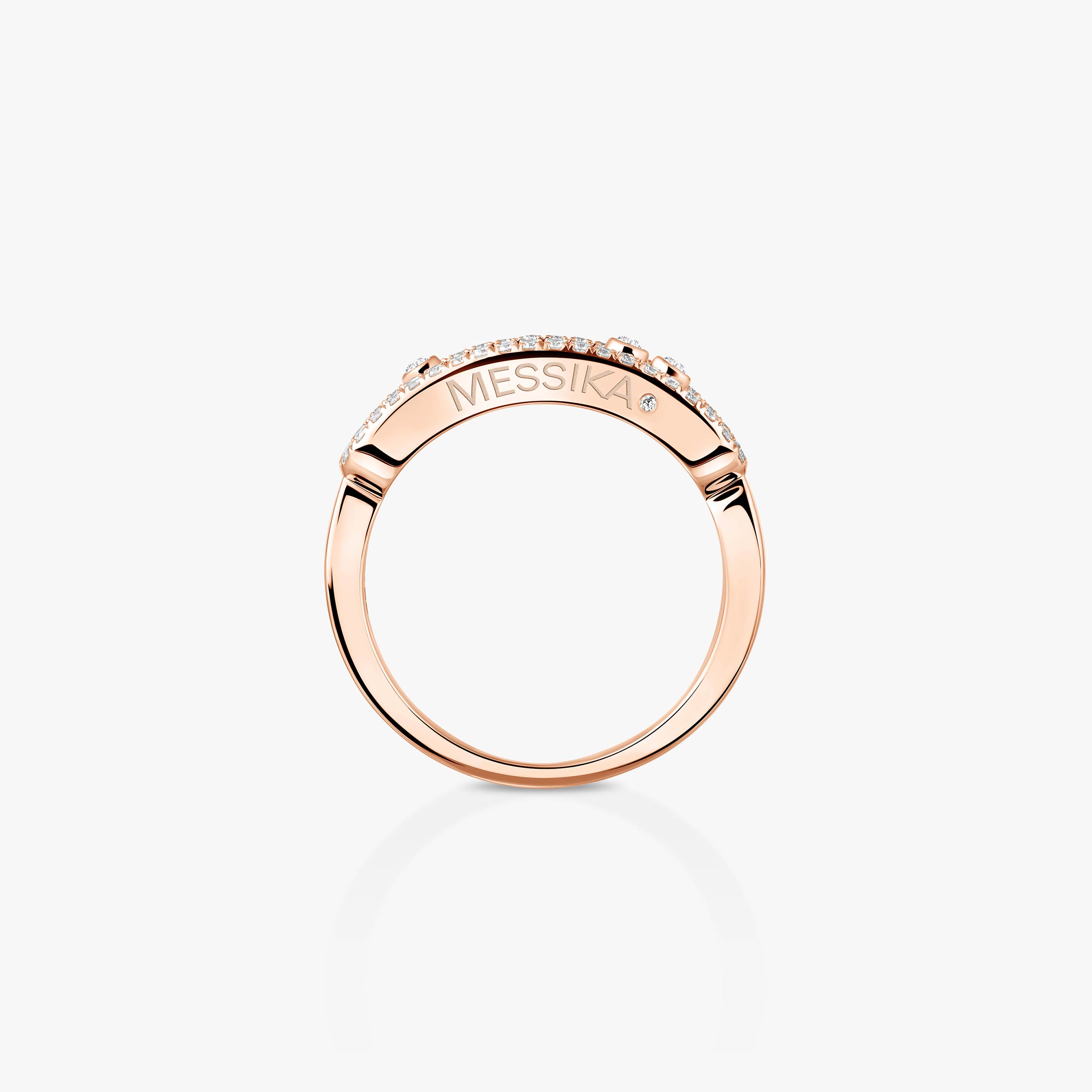 Pink Gold Diamond Pavé Ring Baby Move | Messika 04683-PG