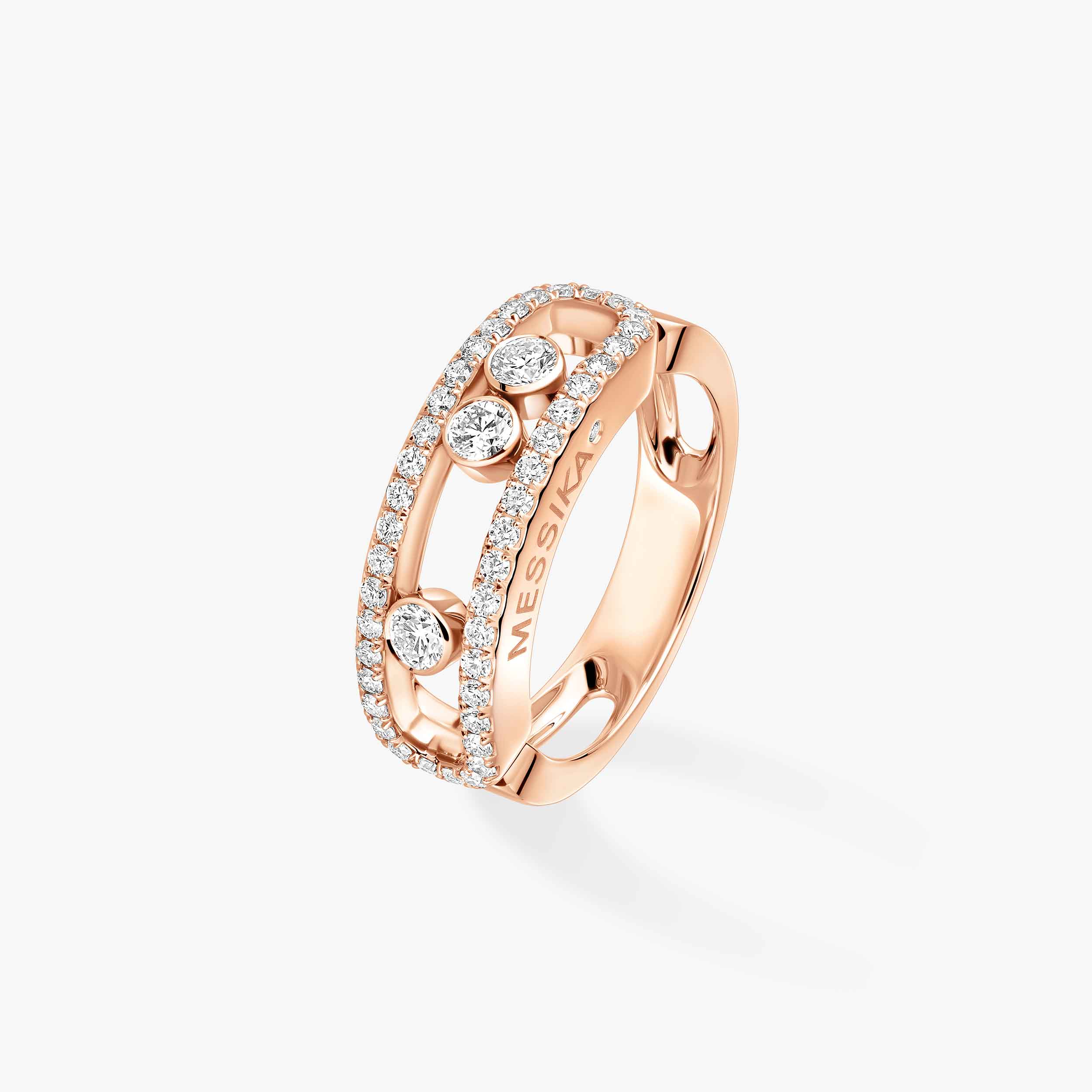 Pink Gold Diamond Pavé Ring Move | Messika 04000-PG