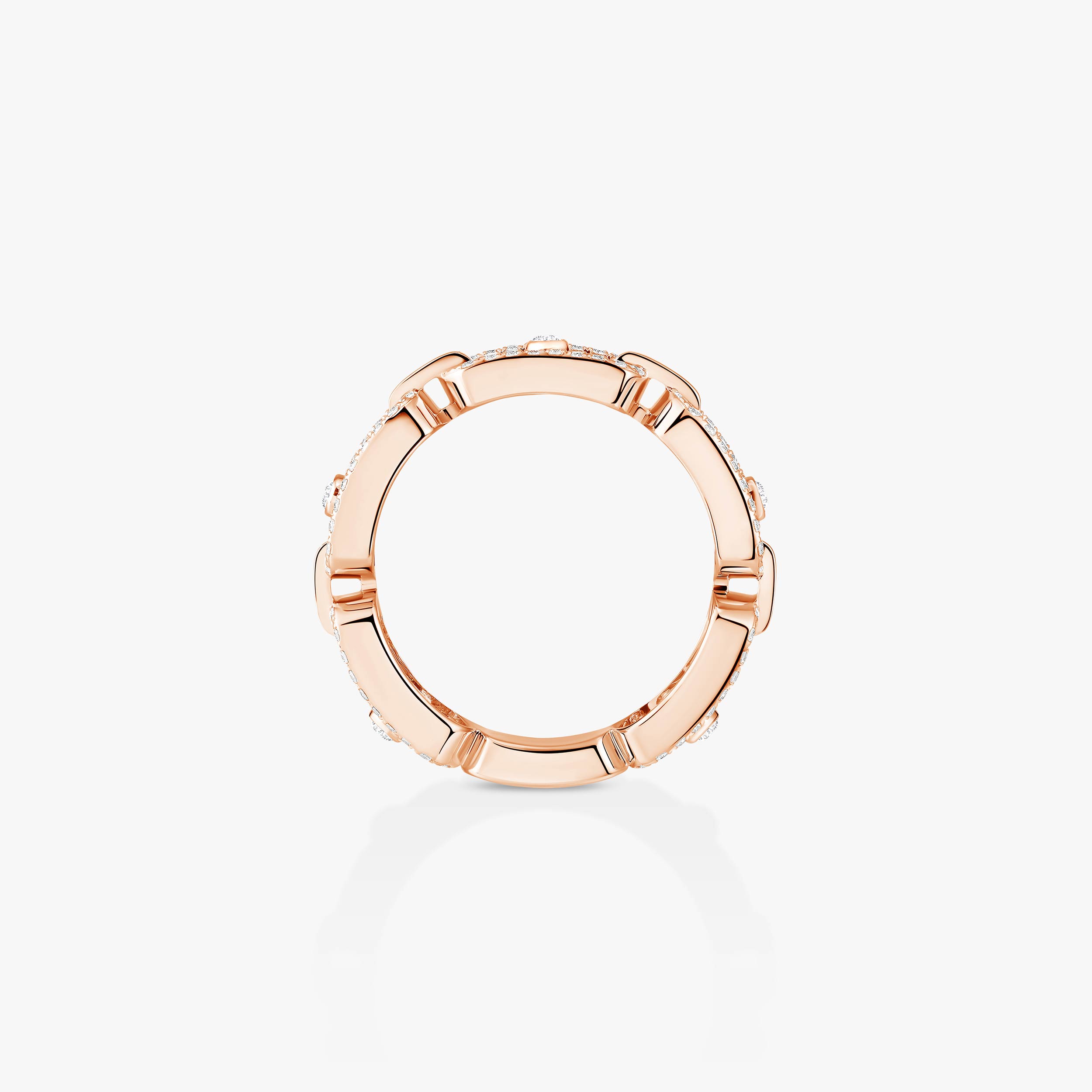 ムーヴ リンク》ピンクゴールド パヴェ ダイヤモンド リング | メシカ