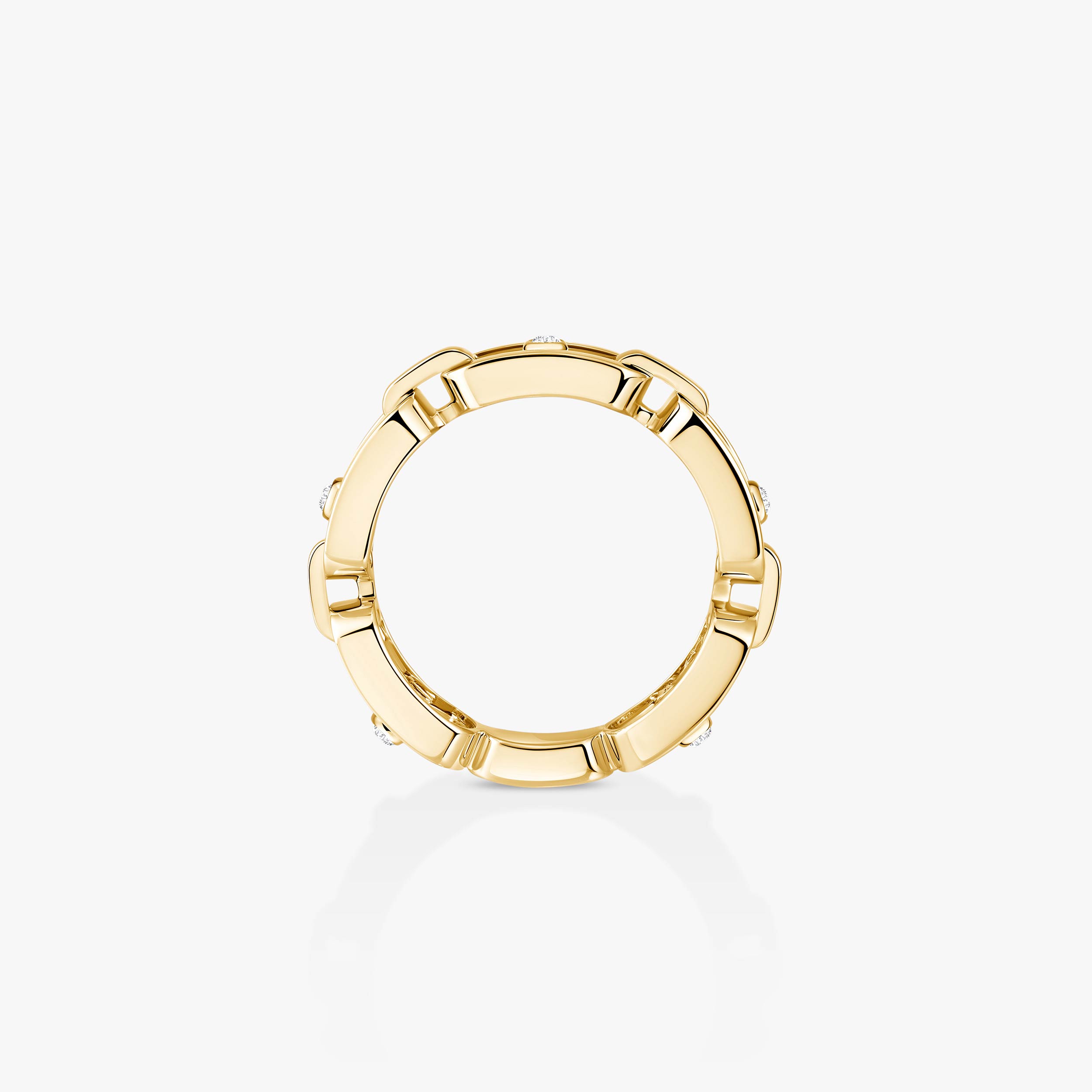 Move Link Pavé-Set Diamond Ring in Yellow Gold | Messika 12012-YG