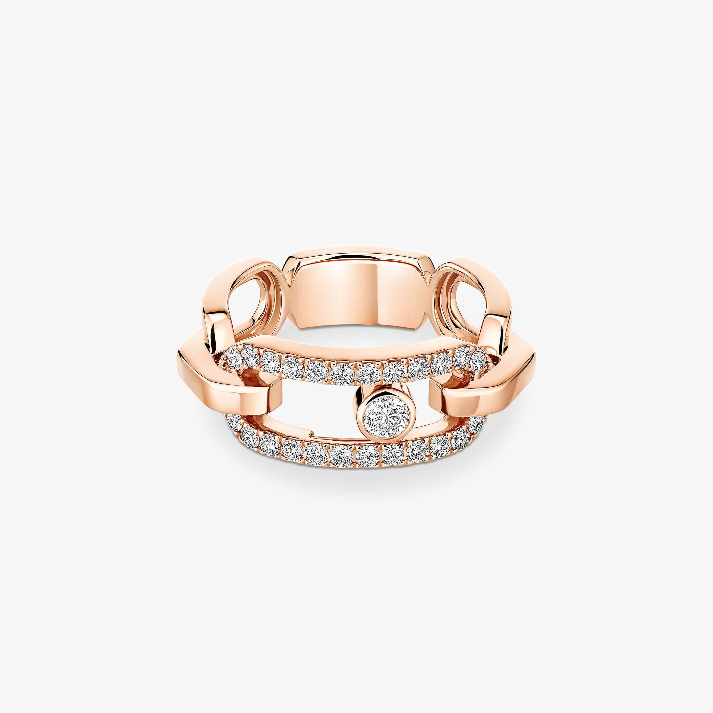 Move Link Diamond Ring in Pink Gold | Messika 12728-PG