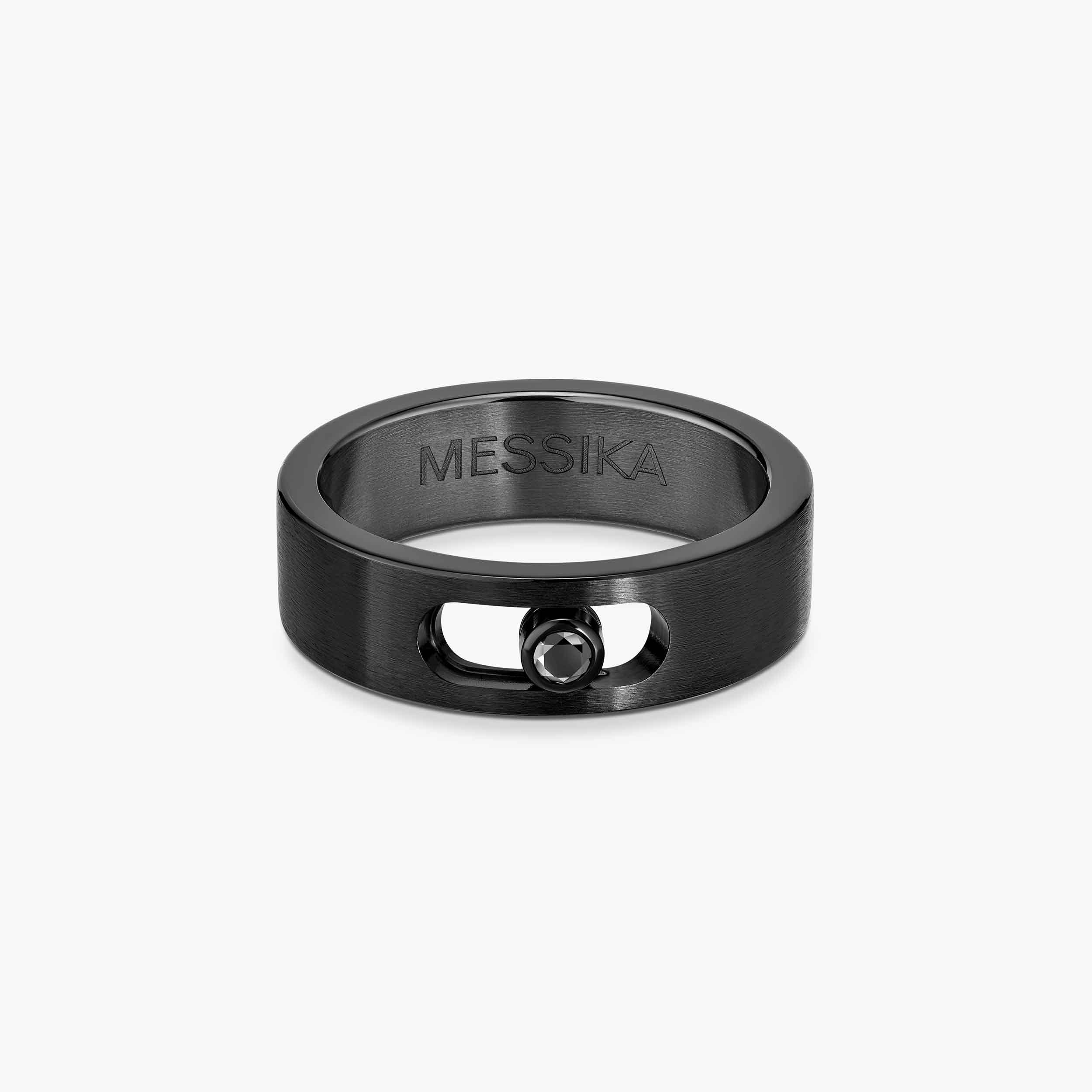 Black Titanium & Black Diamond Ring for Men | Messika 07165-TB