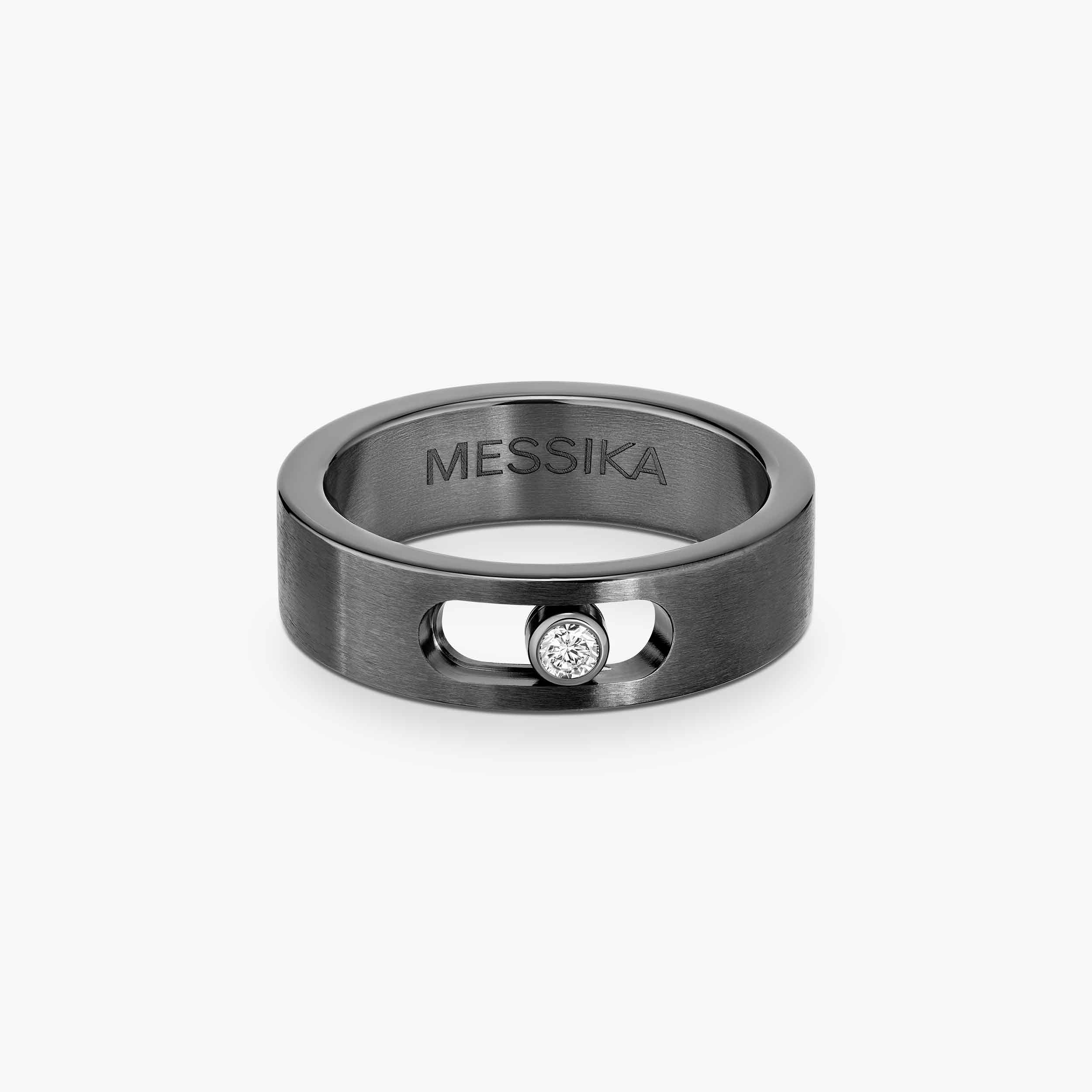 Graphite Titanium & White Diamond Ring for Men | Messika 07164-TG