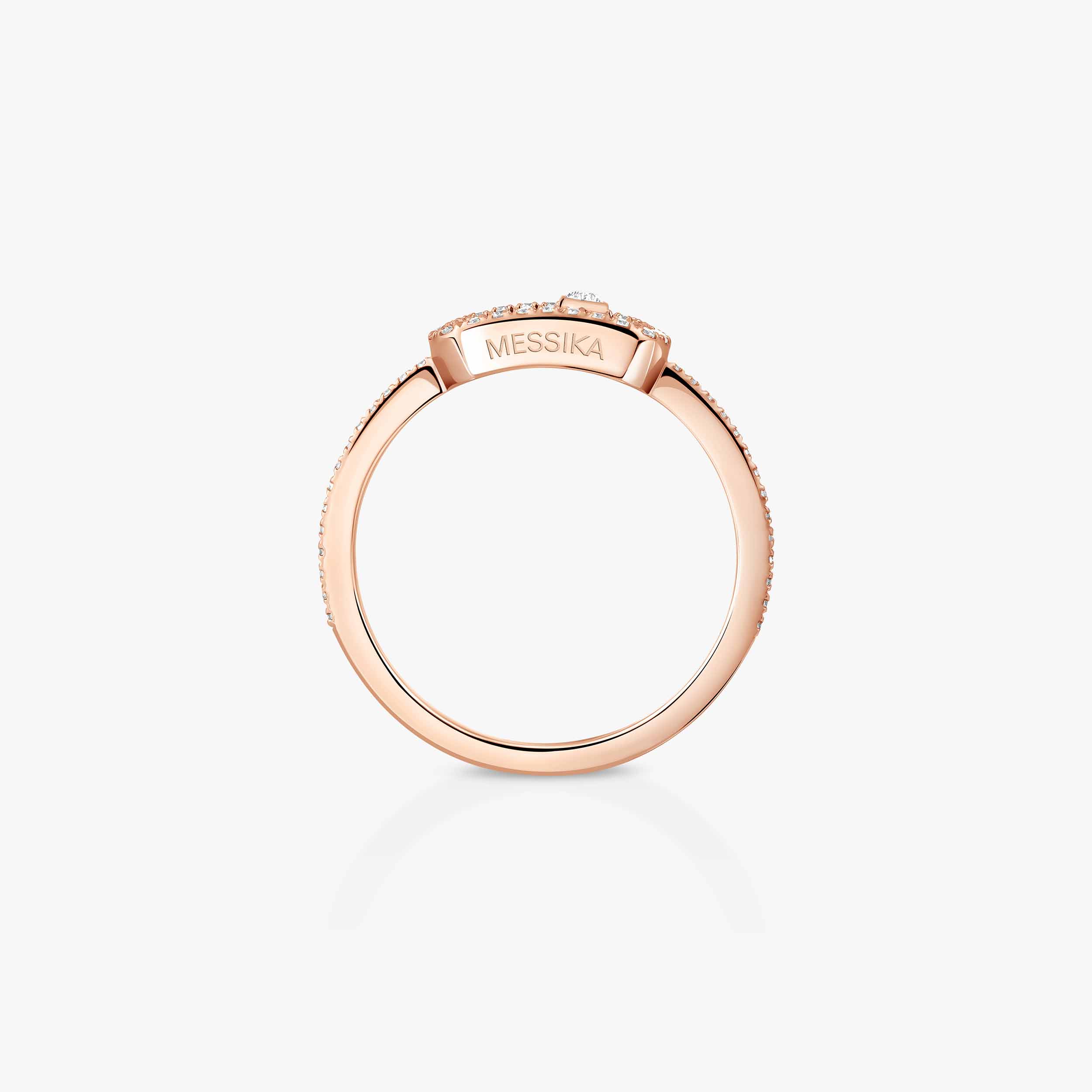 Pink Gold Diamond Pavé Ring Move Uno | Messika 05630-PG