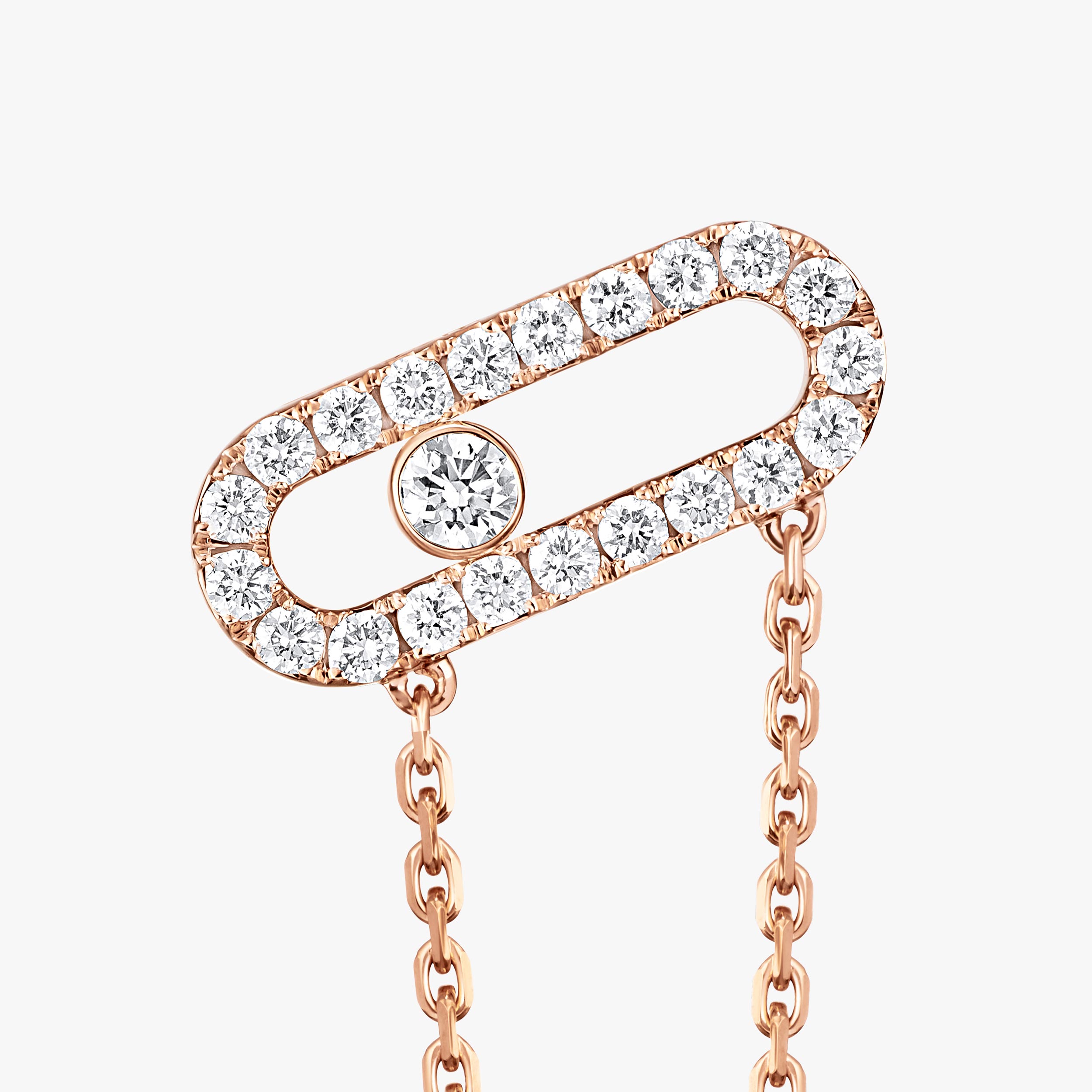 Move Uno Diamond Earrings in Pink Gold | Messika 12146-PG