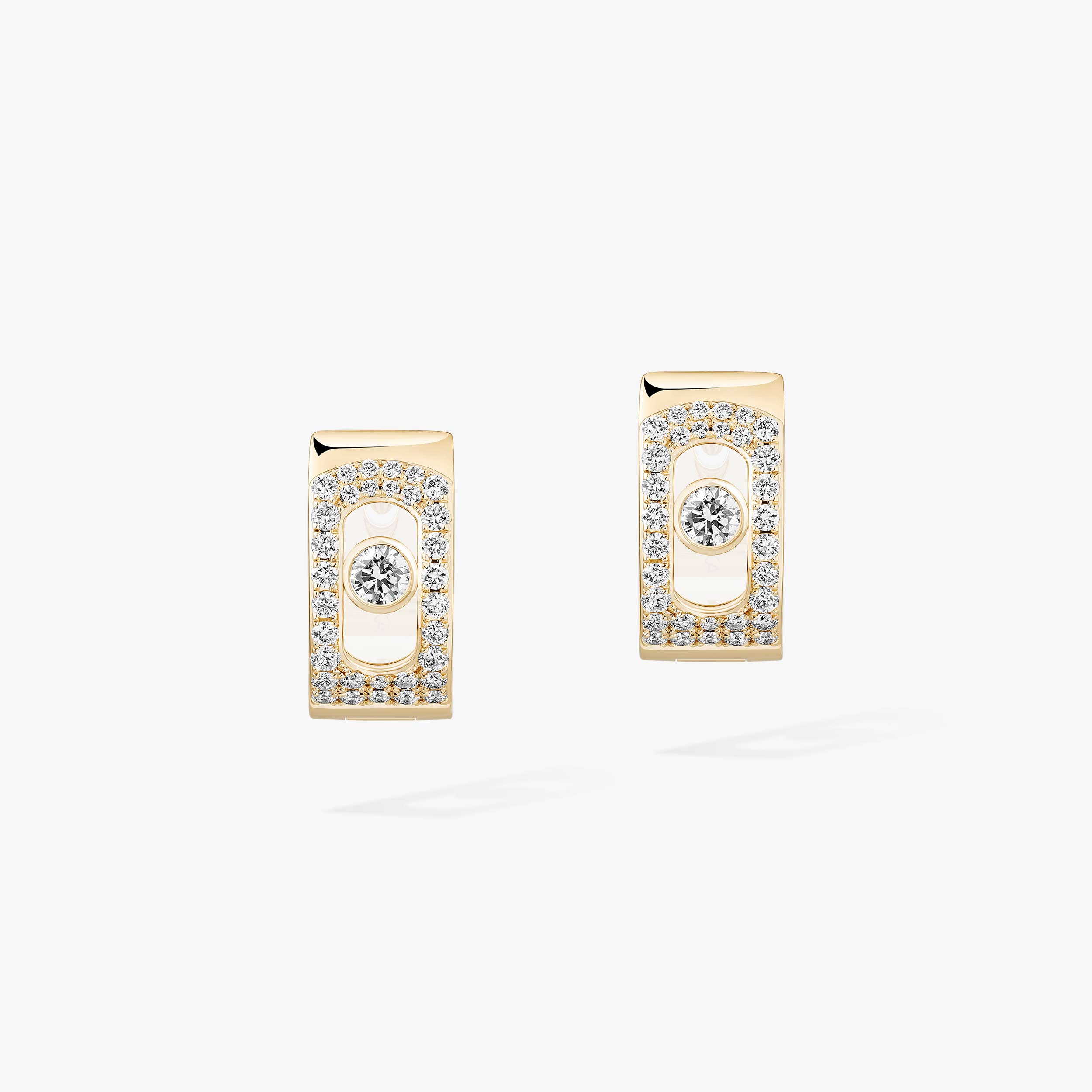Move Noa Pavé Diamond Hoop Earrings in Yellow Gold | Messika 15416-YG