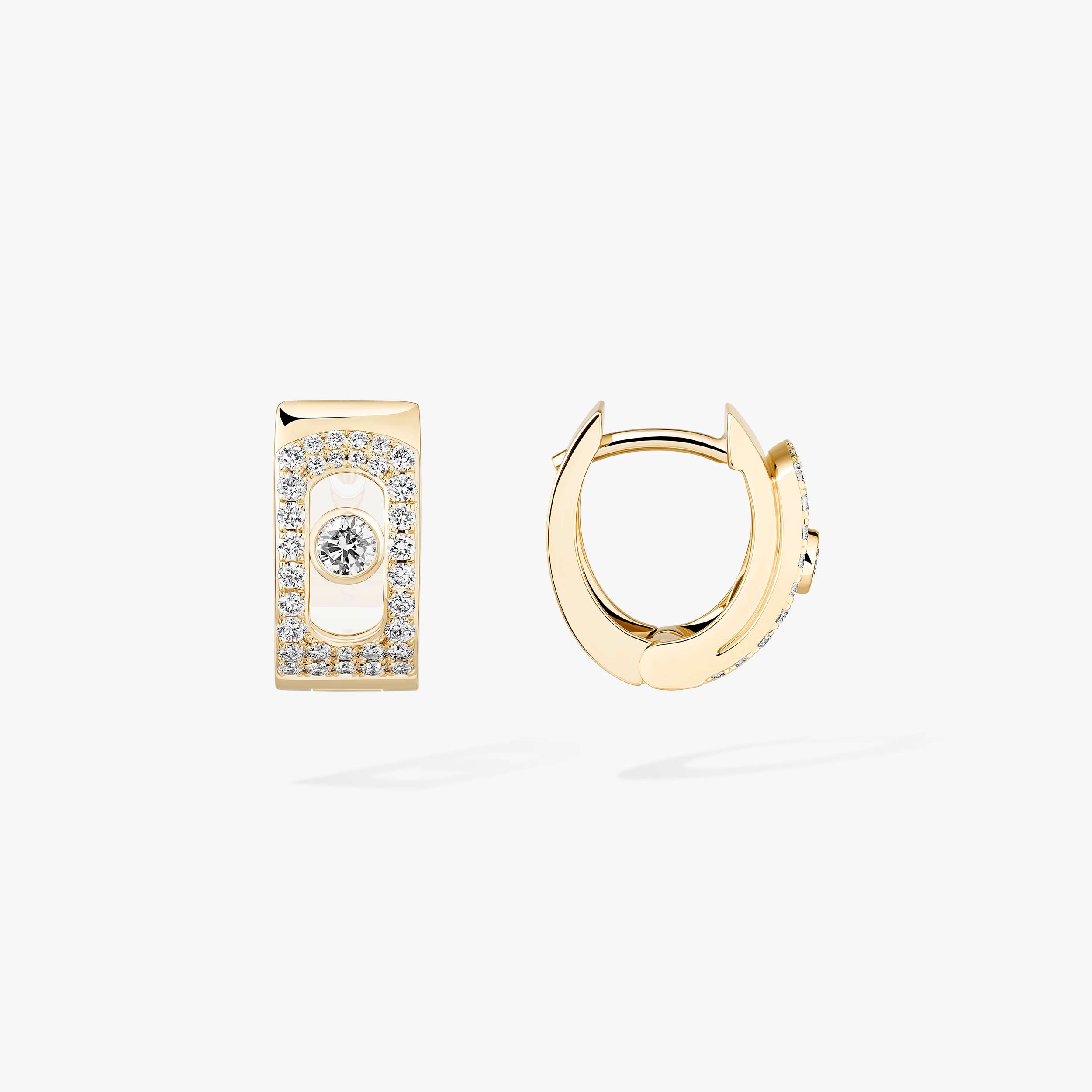 Move Noa Pavé Diamond Hoop Earrings in Yellow Gold | Messika 15416-YG