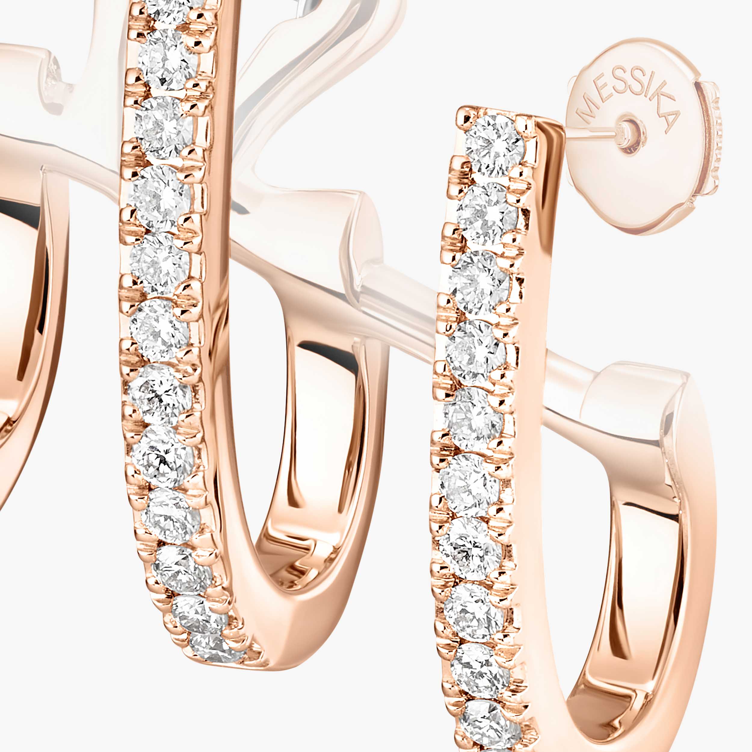 BIIS ビース ピアス Big Staple (Rose Gold) Pink Gold Diamond Multi Hoop Earrings Gatsby | Messika 06503-PG