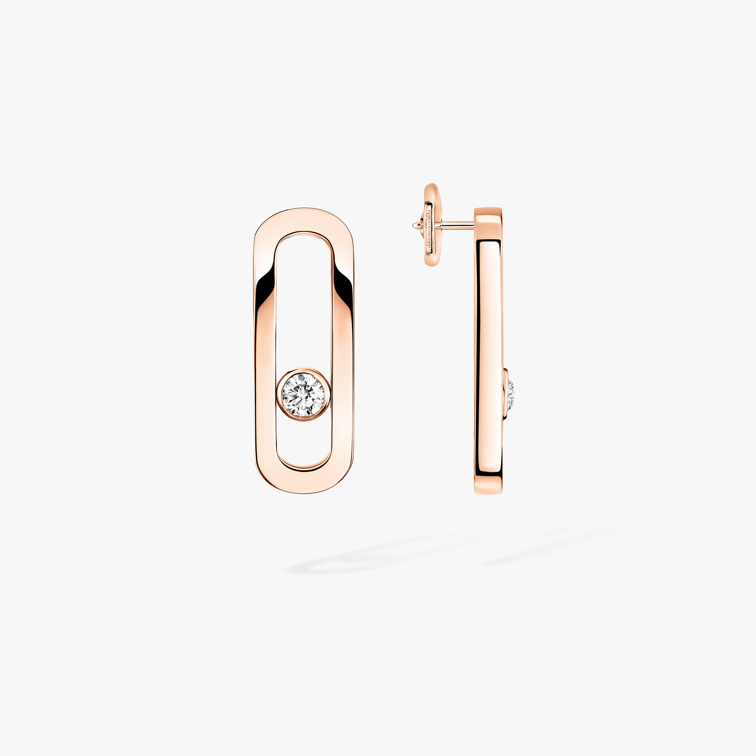 Move Uno Diamond Earrings in Pink Gold | Messika 12182-PG