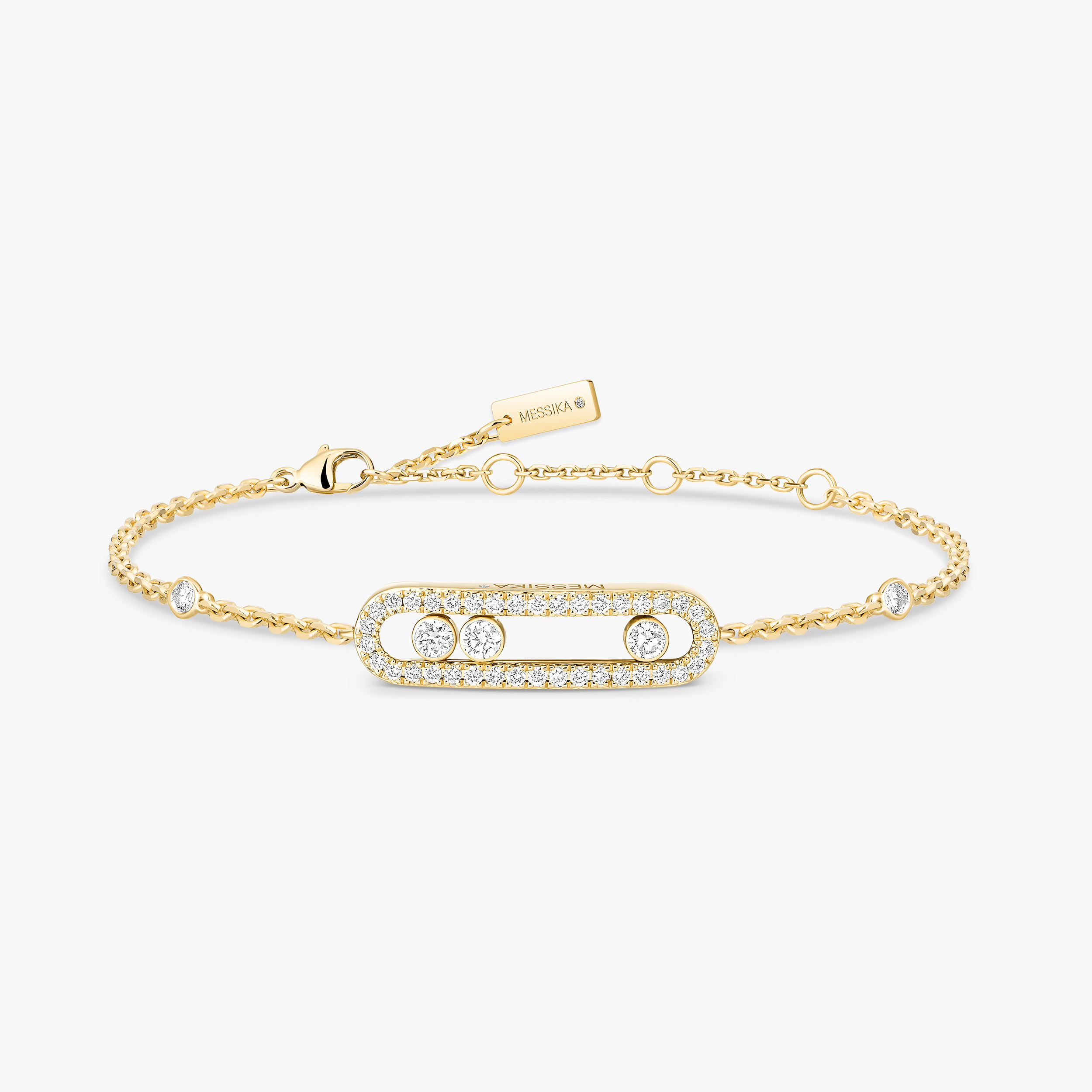 Yellow Gold Diamond Pavé Bracelet Baby Move | Messika 04325-YG