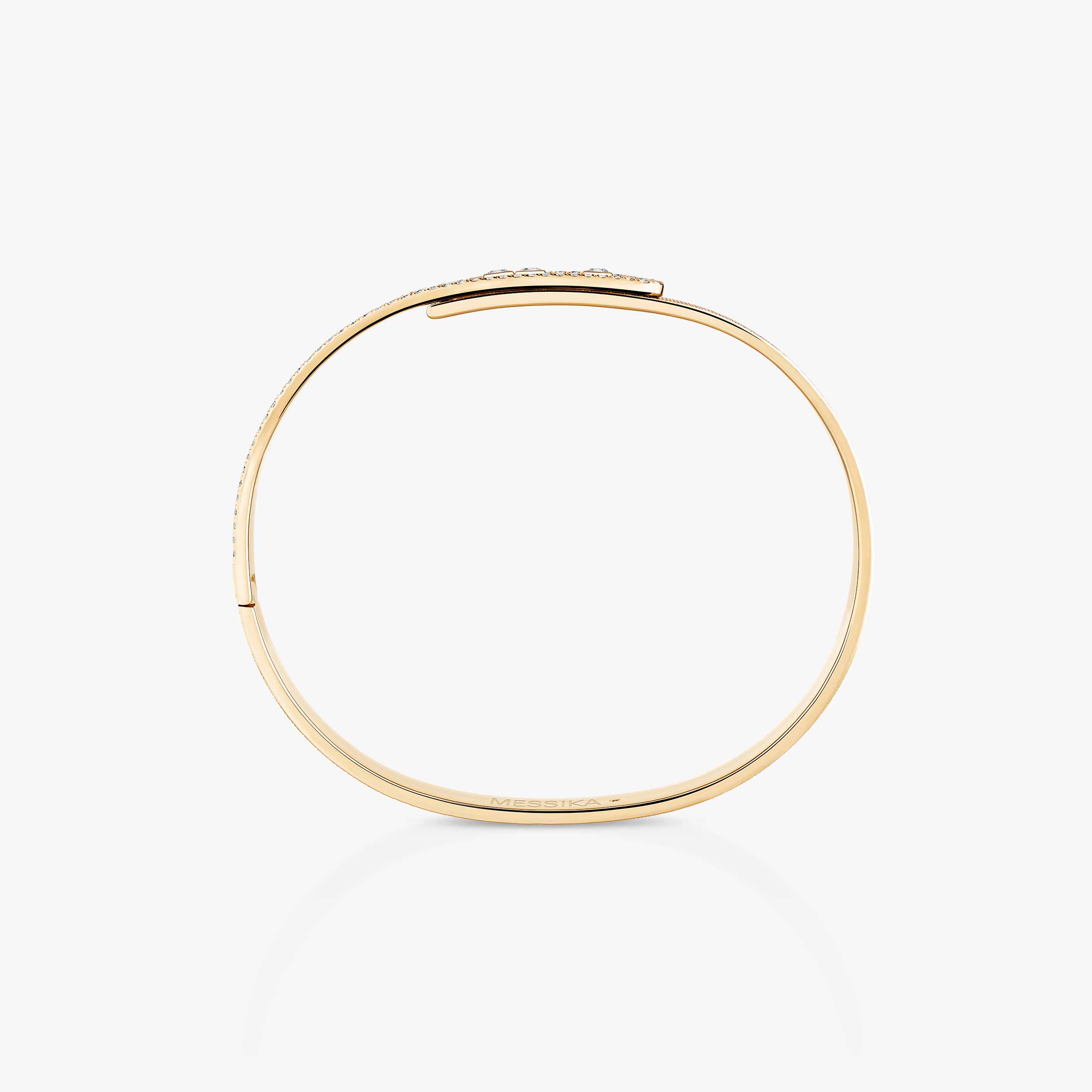 Move Noa Ciselé Semi-Pavé Diamond Bangle in Yellow Gold | Messika