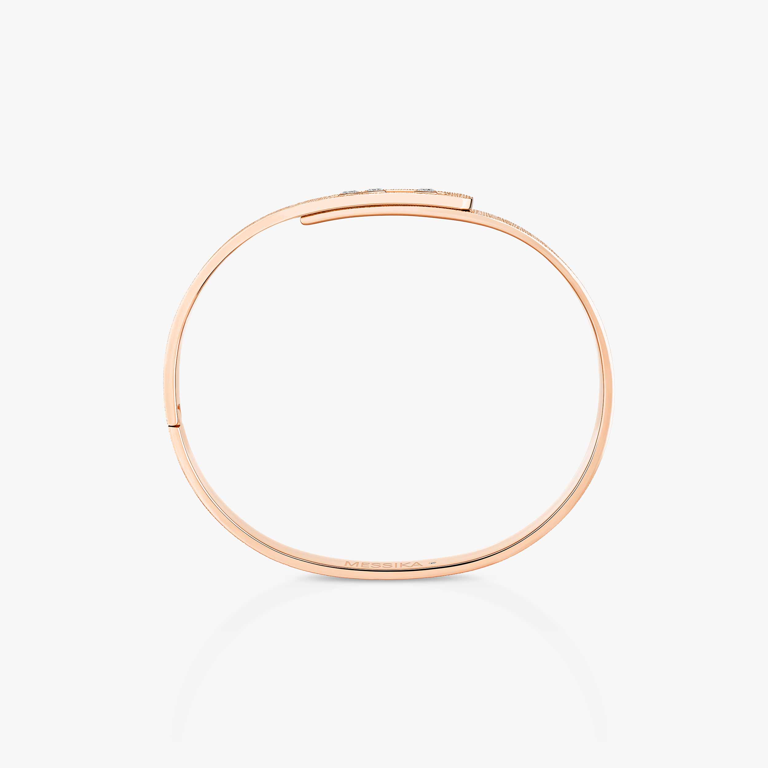 Move Noa Ciselé Diamond Bangle in Pink Gold | Messika 14481-PG