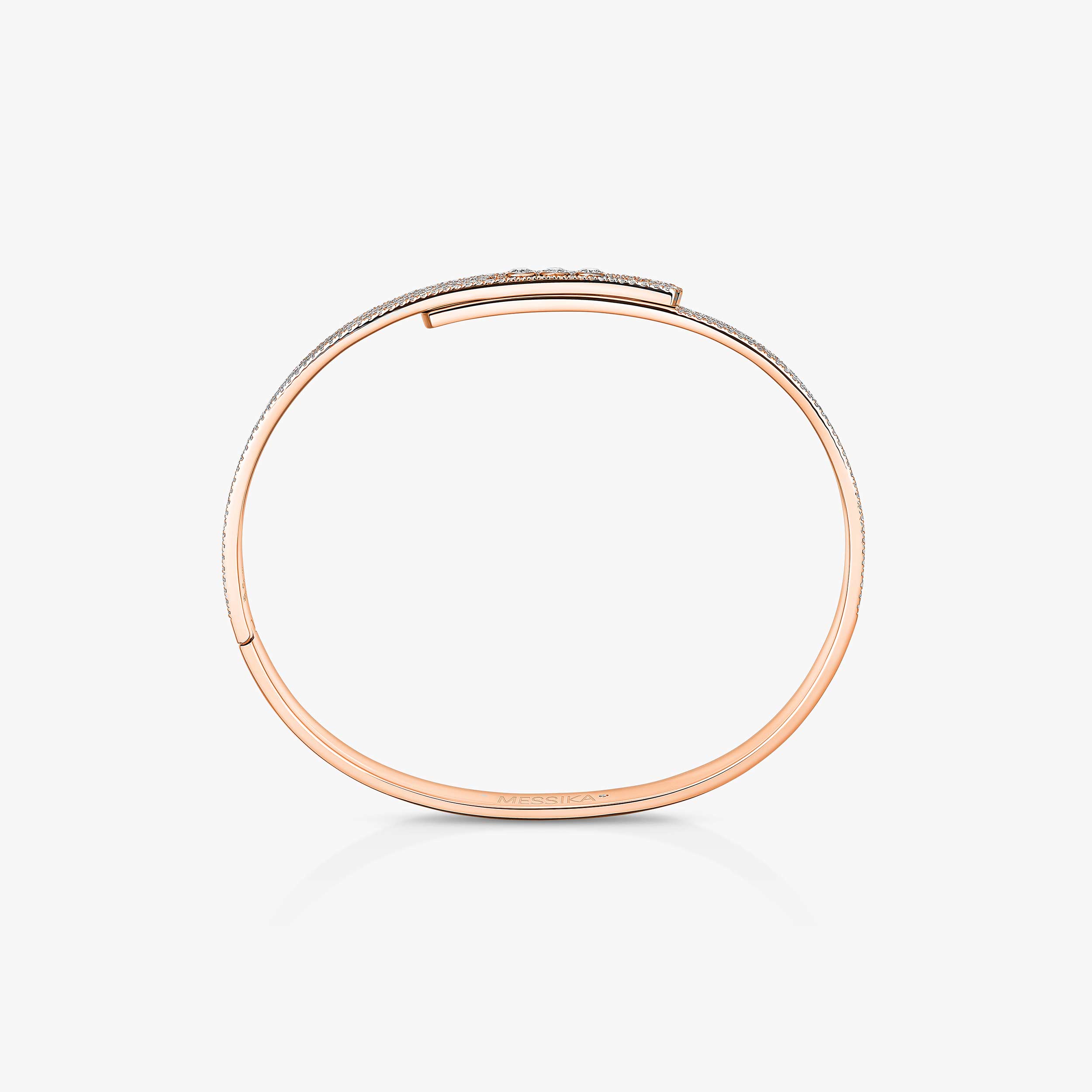 Move Noa Full Pavé Diamond Bangle Bracelet in Pink Gold | Messika