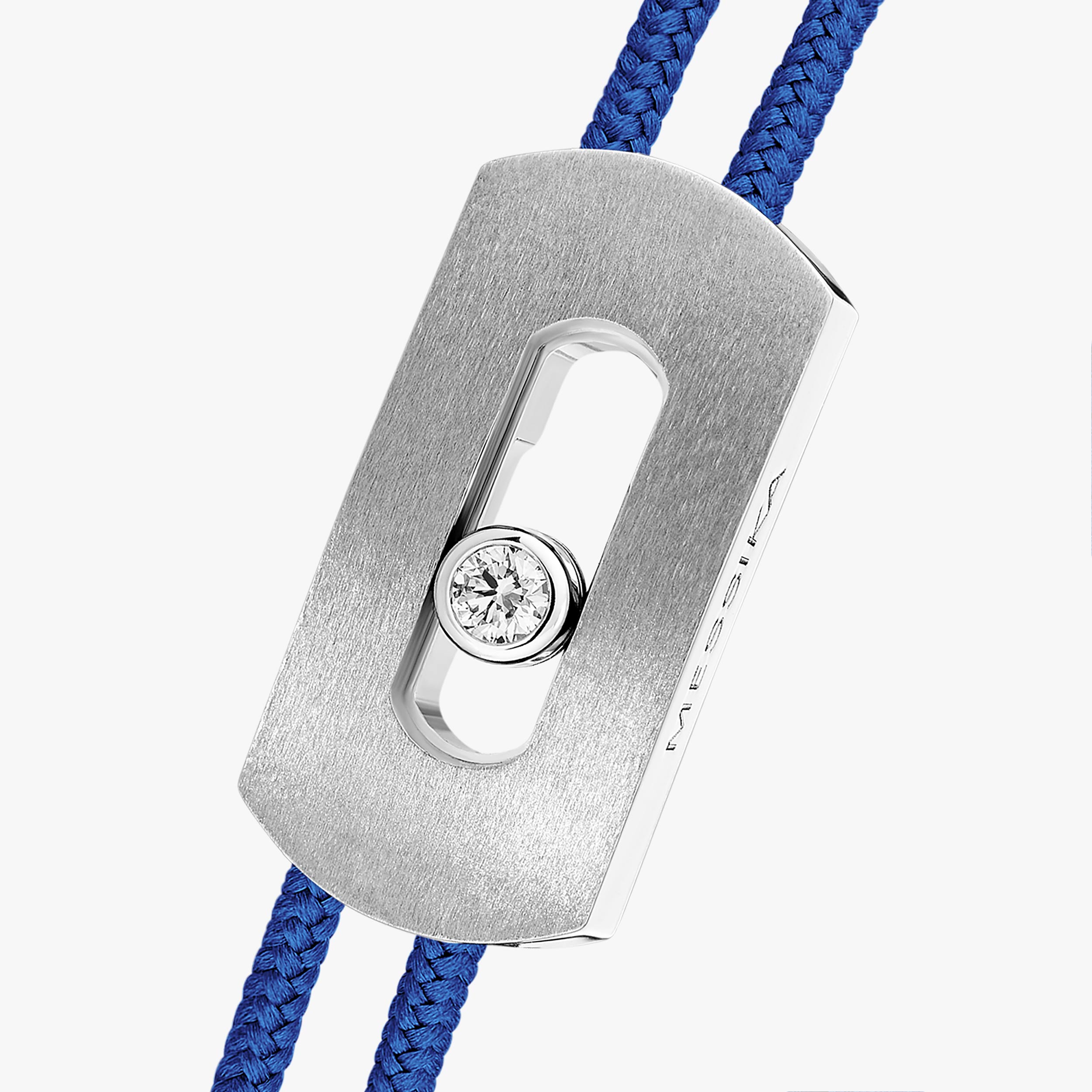 Move Titanium Diamond Blue Cord Bracelet in Natural Titanium