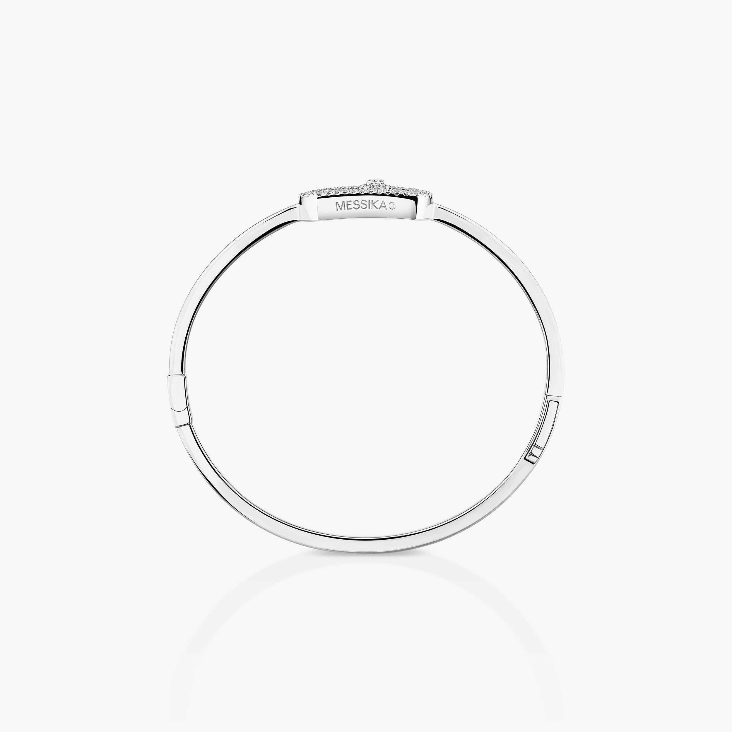 So Move Diamond Pavé Bangle in White Gold | Messika 13428-WG