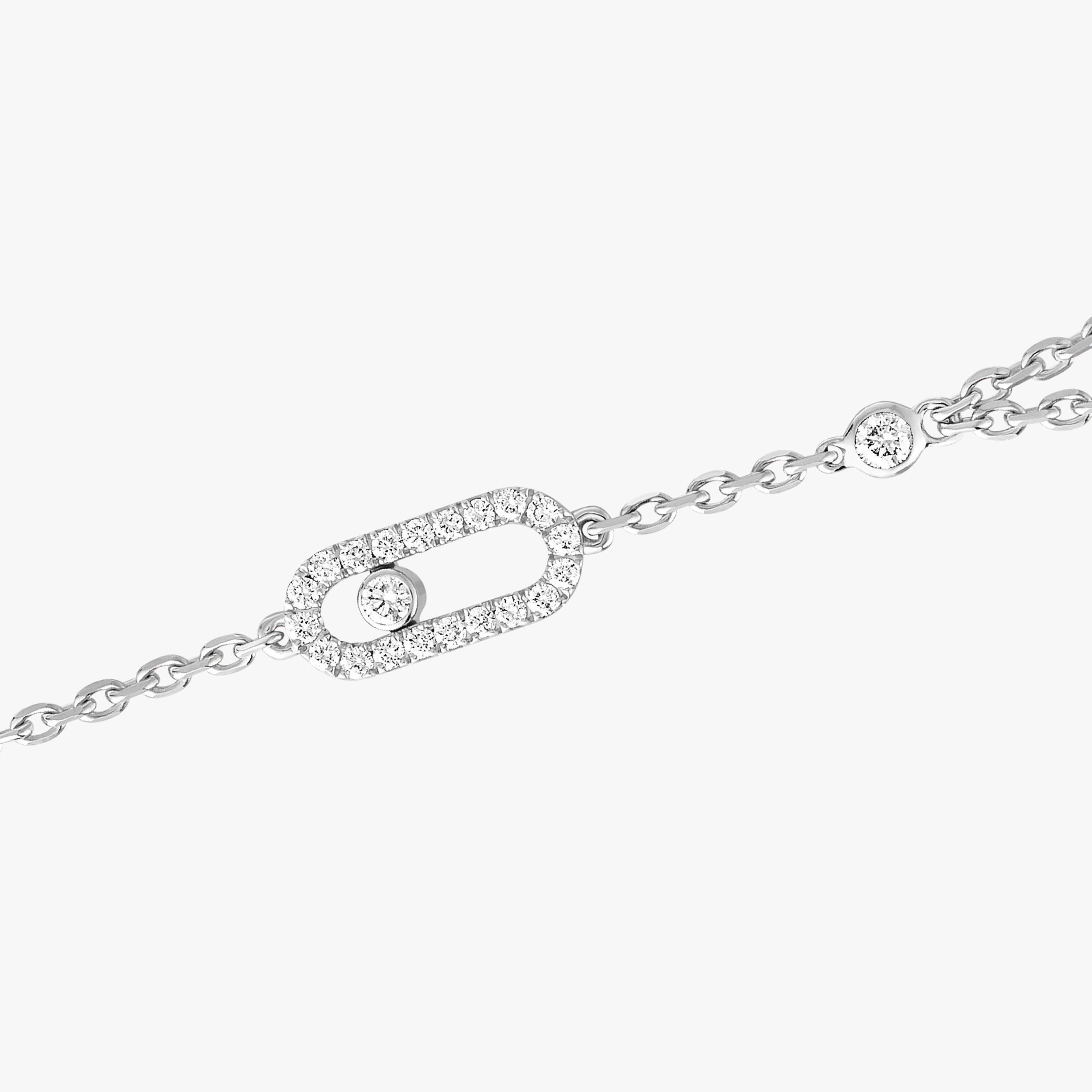 Move Uno Diamond Hand Bracelet in White Gold | Messika 12021-WG