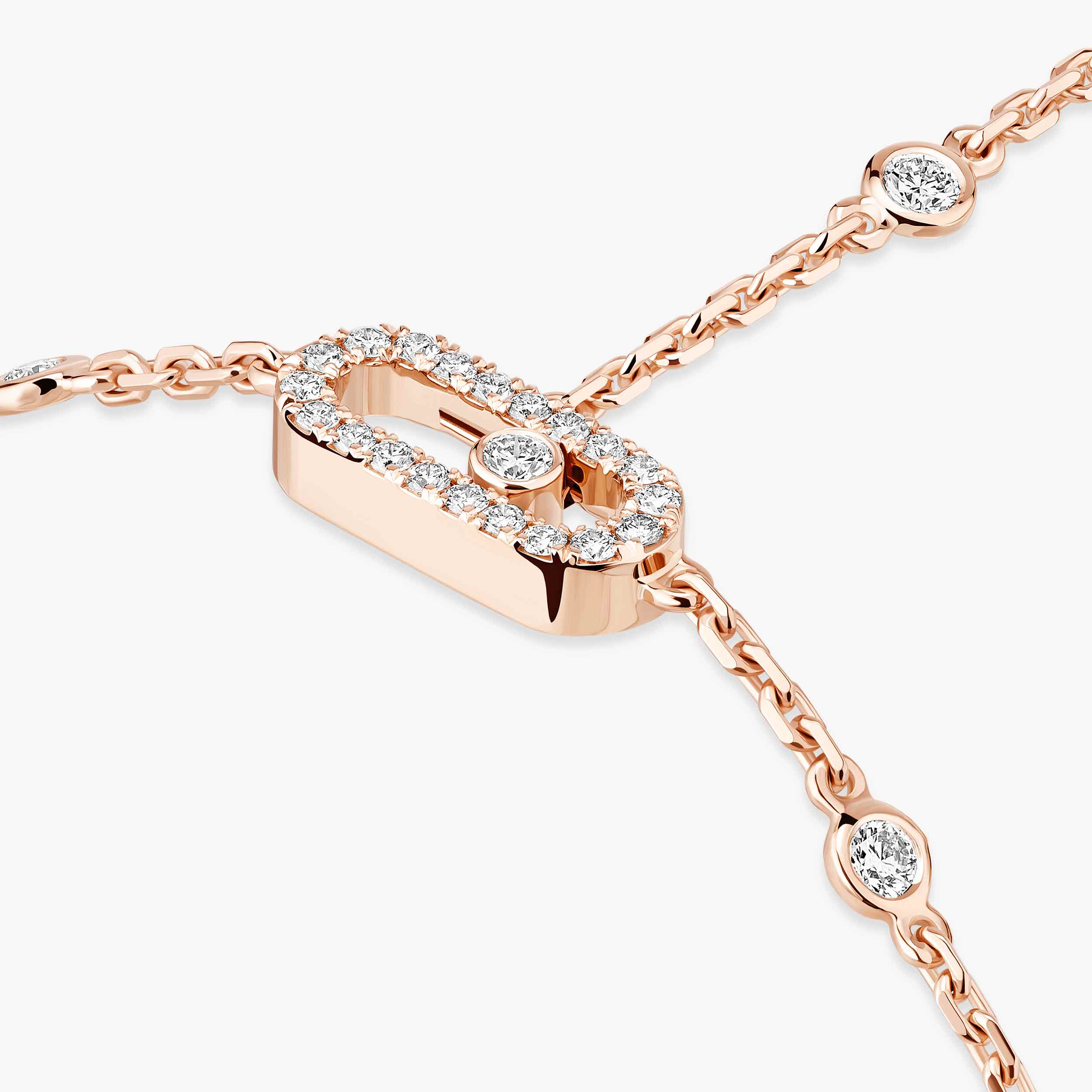 Move Uno Diamond Hand Bracelet in Pink Gold | Messika 12021-PG