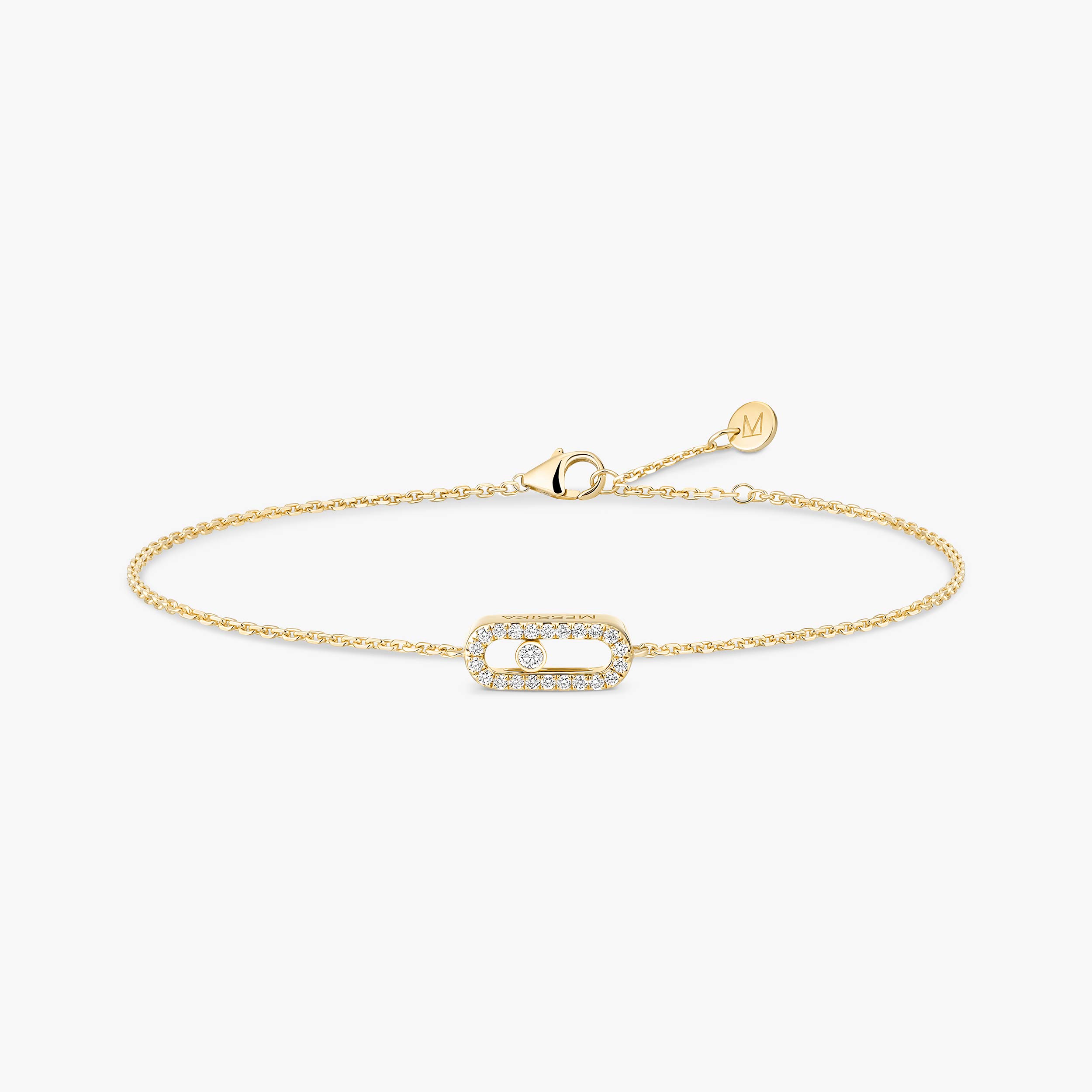 Move Uno Diamond Pavé Bracelet in Yellow Gold | Messika 12075-YG