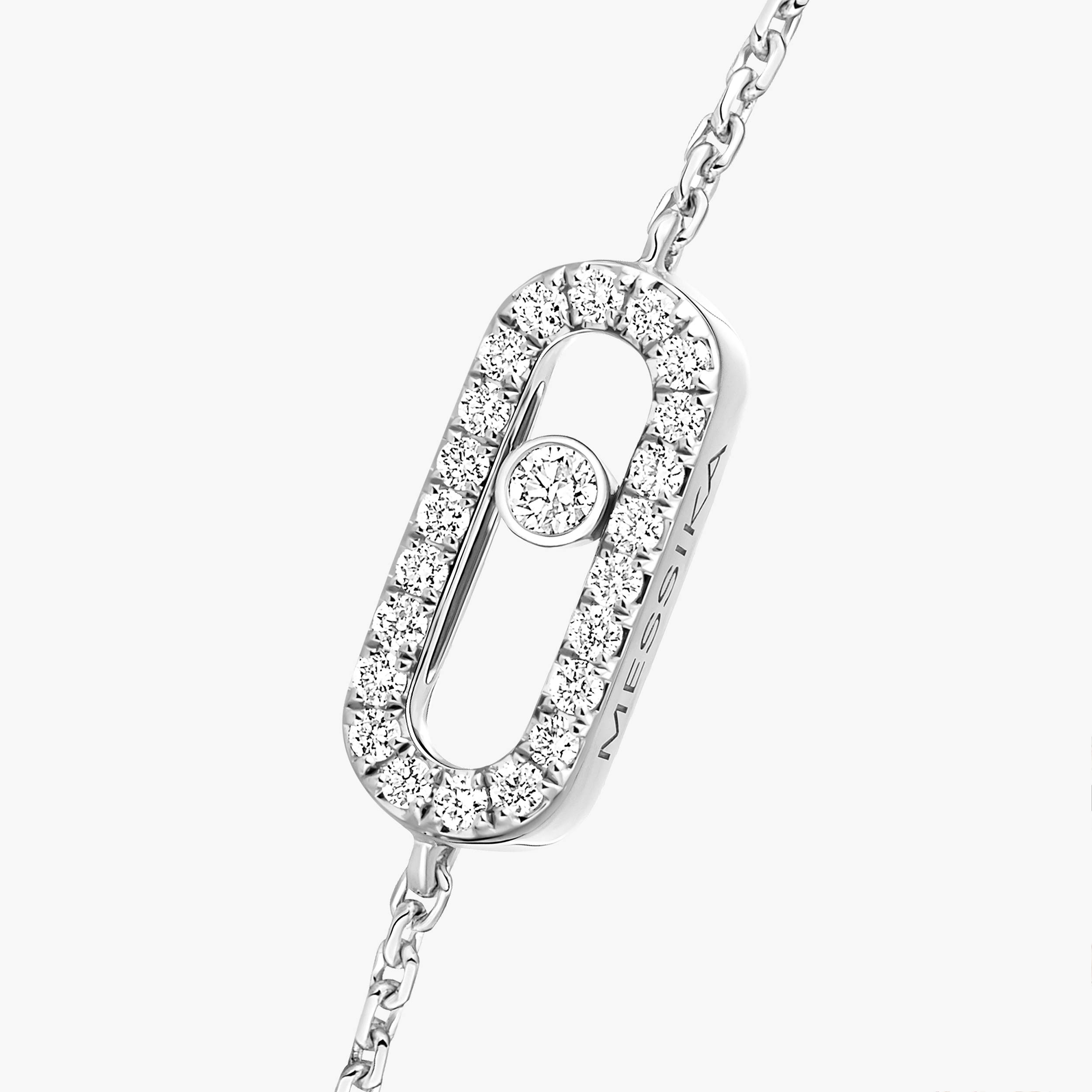 Move Uno Diamond Pavé Bracelet in White Gold | Messika 12075-WG