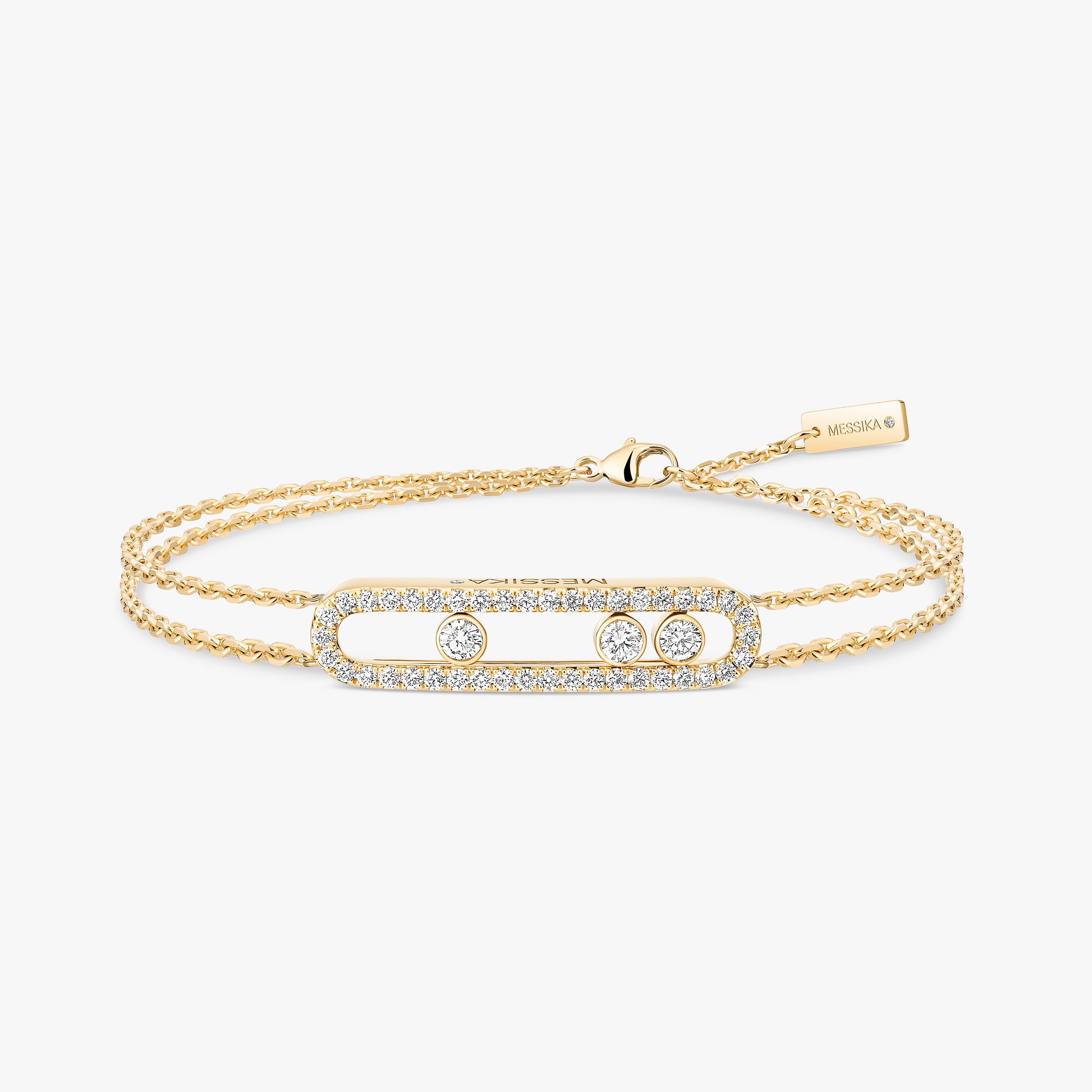 シアン　メセカ Yellow Gold Diamond Pavé Bracelet Move | Messika 03995-YG