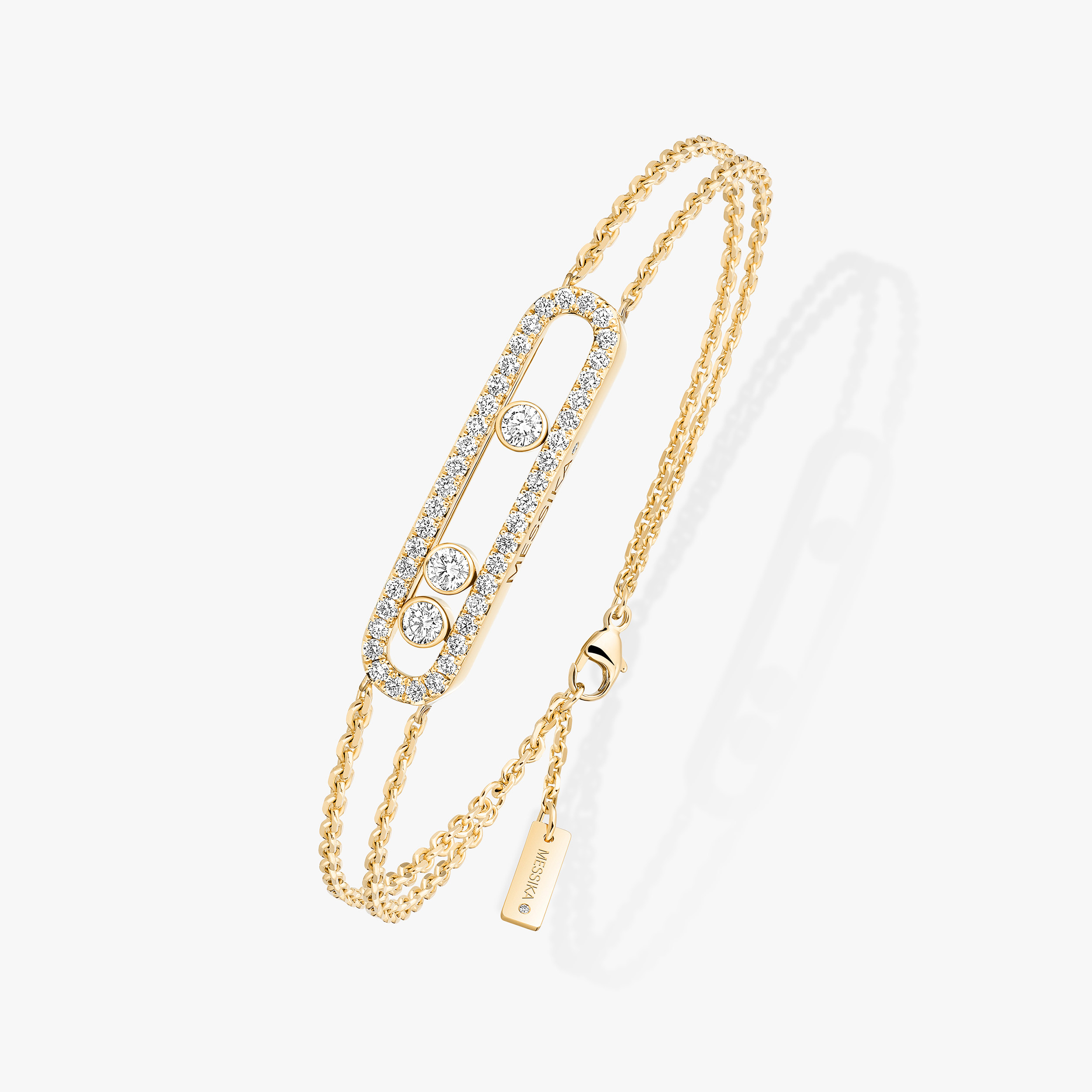 Yellow Gold Diamond Pavé Bracelet Move | Messika 03995-YG