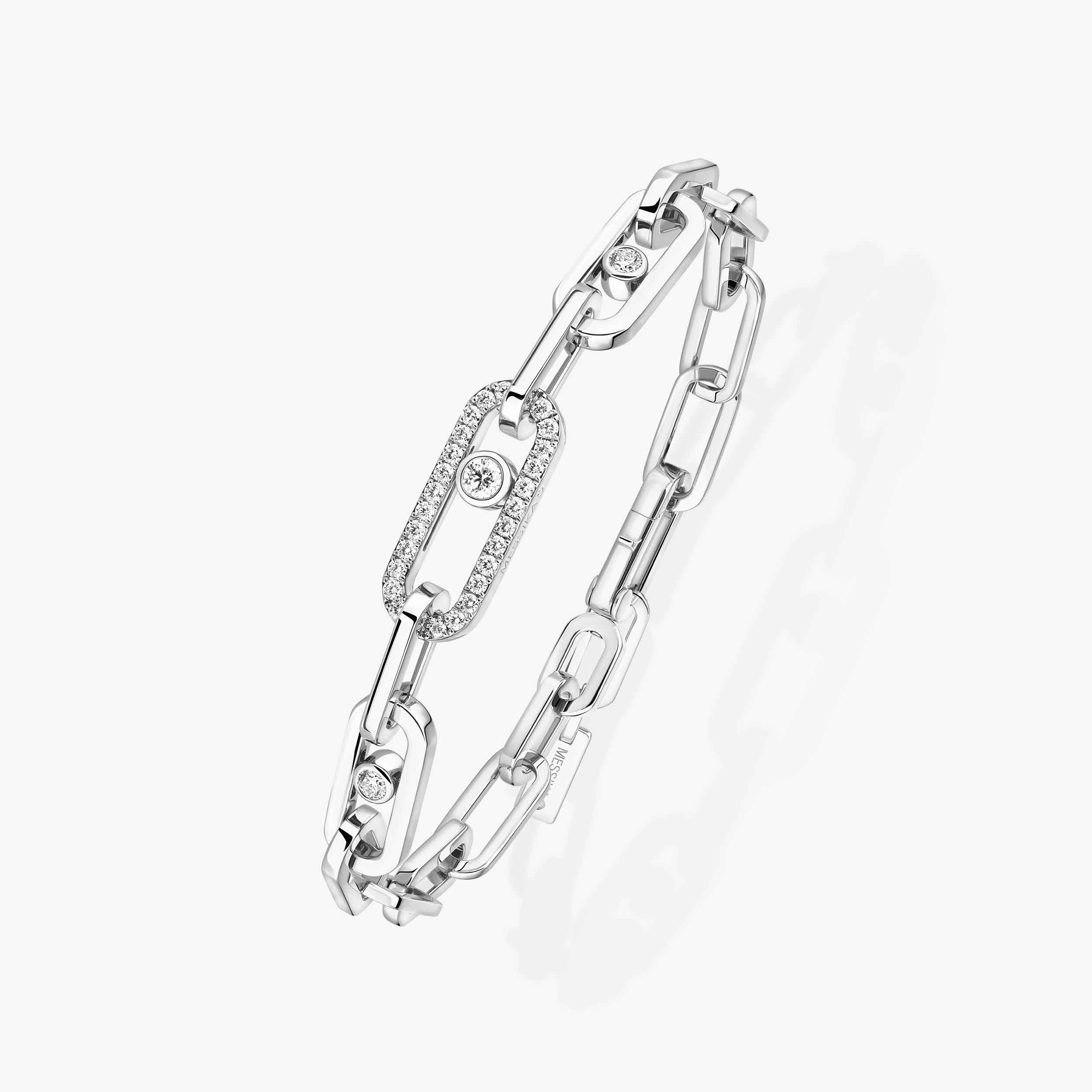Move Link Diamond Bracelet in White Gold | Messika 12576-WG