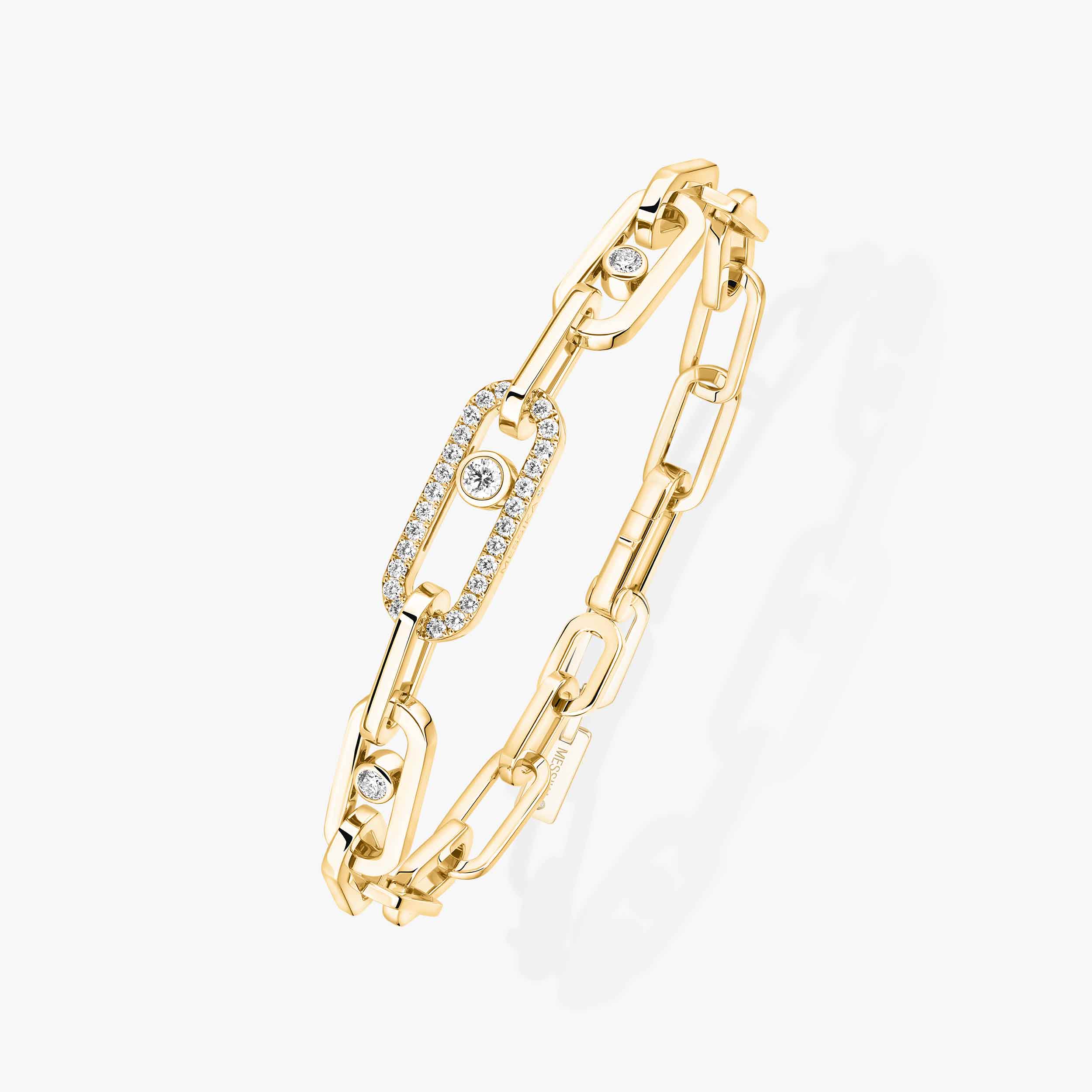 Move Link Diamond Bracelet in Yellow Gold | Messika 12576-YG