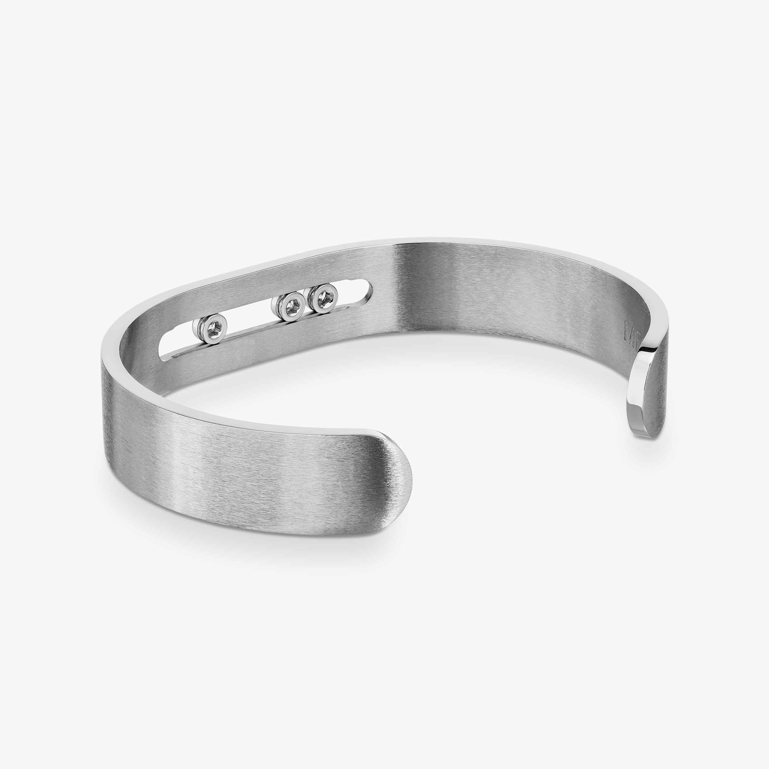 Natural Titanium & White Diamond Bangle Bracelet for Men | Messika